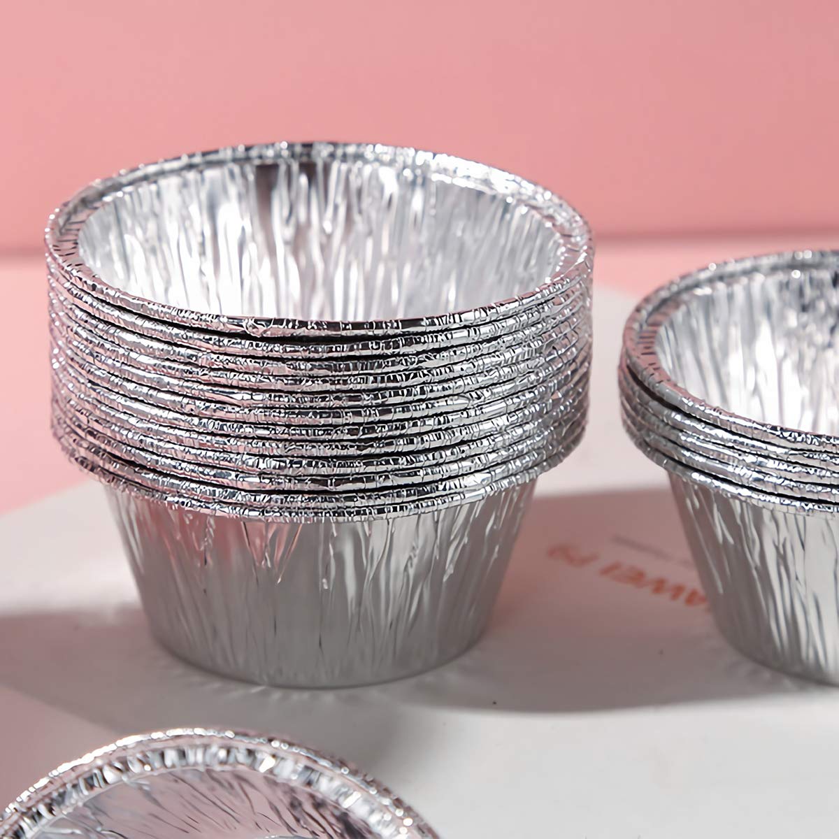 Kingrol 300 Pack Aluminum Foil Ramekins, 4 Oz Disposable Baking Cups For Tart, Cupcake, Souffle, Appetizer