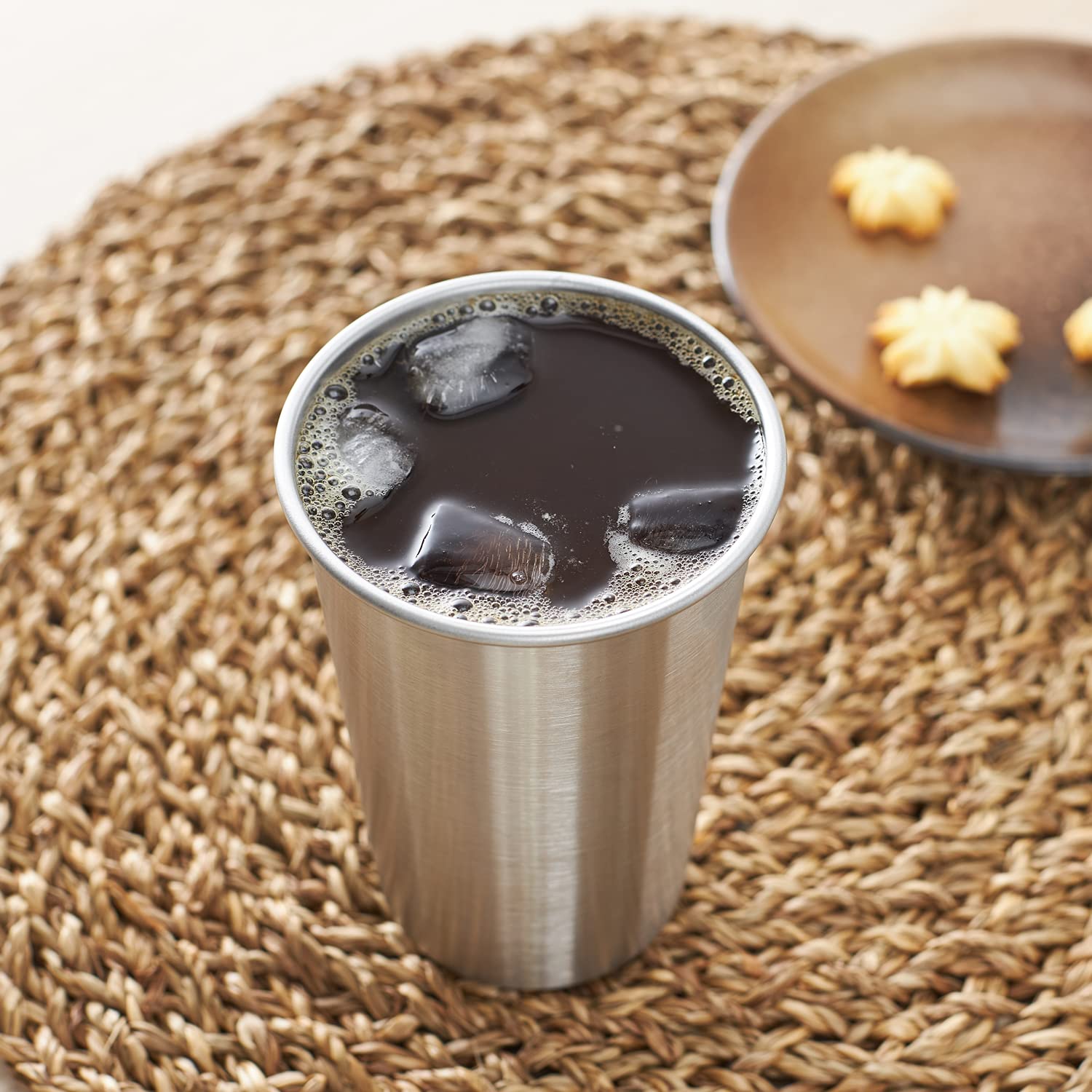 Smlixe 12 Pack 16Oz Stainless Steel Pint Cup,Healthy Unbreakable And Stackable,Metal Drinking Glasses