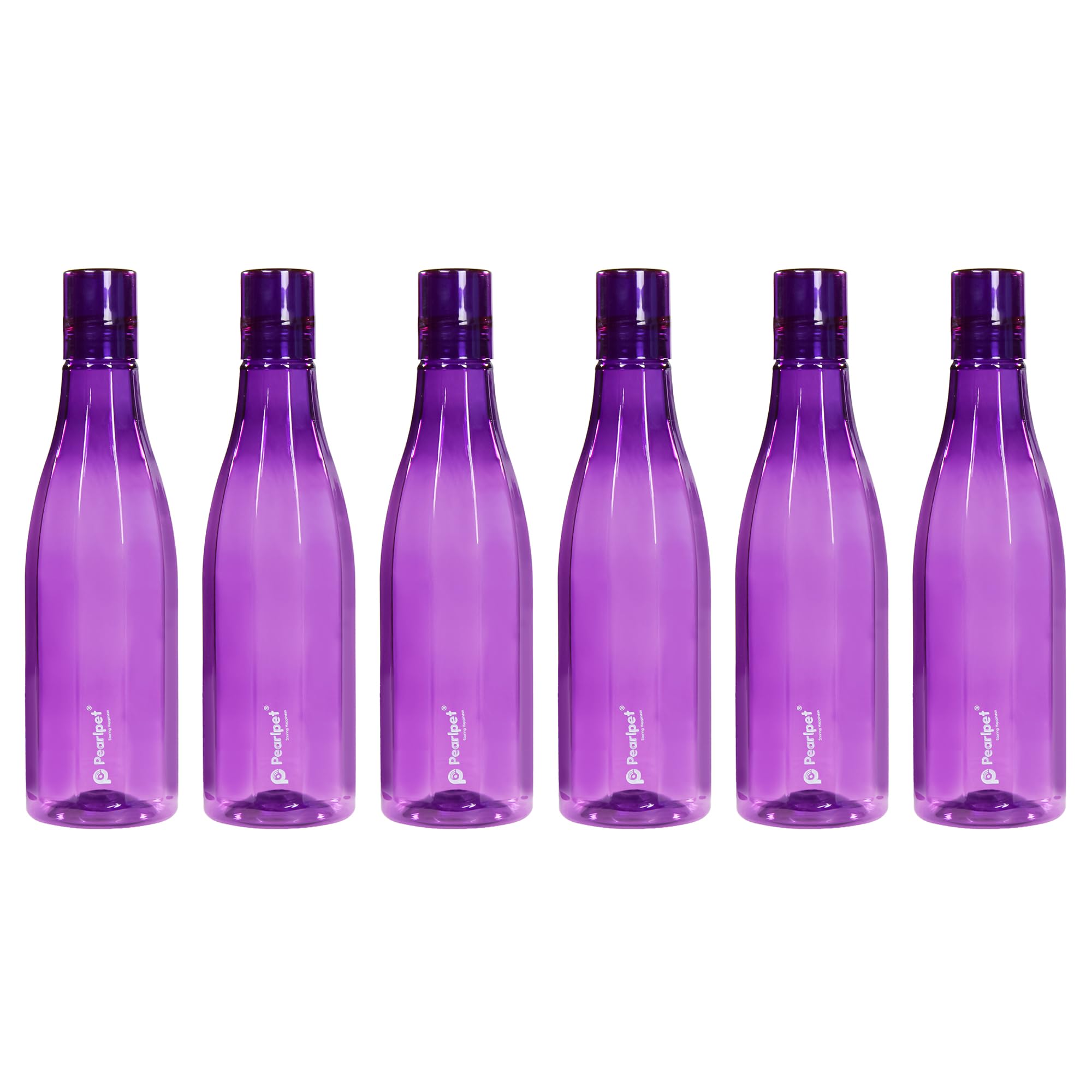Pearlpet Azzure Bpa-Free Plastic Water Bottle Set Of 6 Pcs, Each 1000Ml, Purple