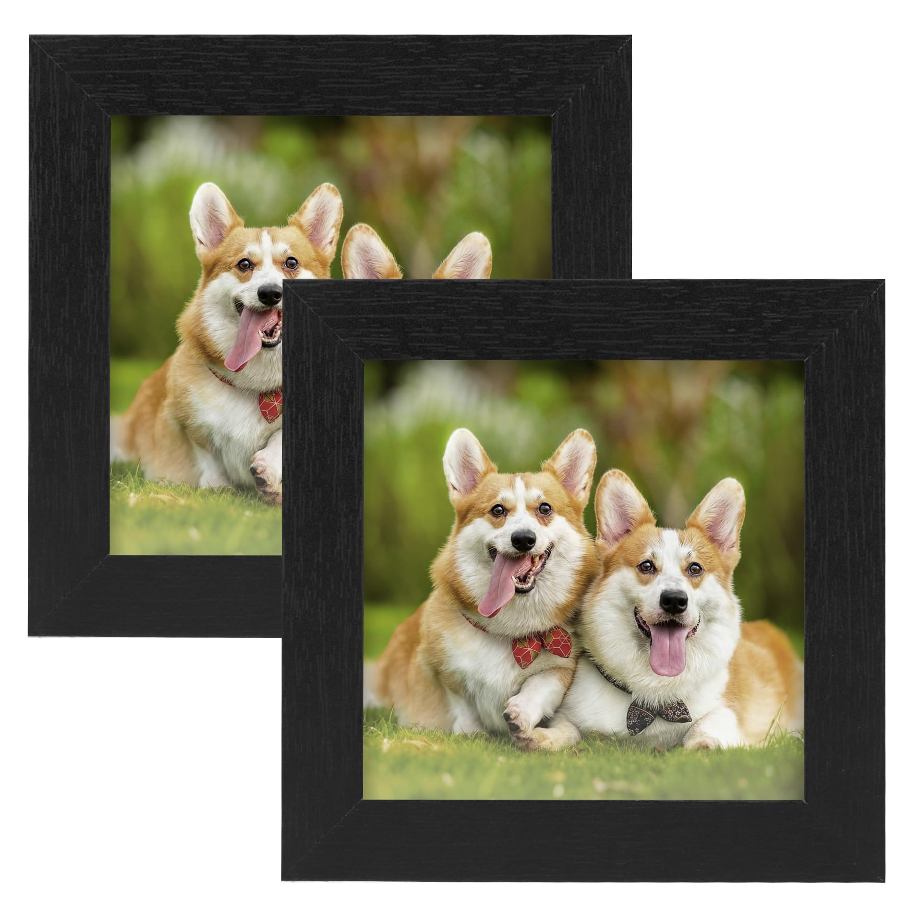 TOFOREVO Picture Frames 4x6 Set of 2 Ebony Wood Grain Photo Frame for Gallery Wall Mounting or Tabletop Display