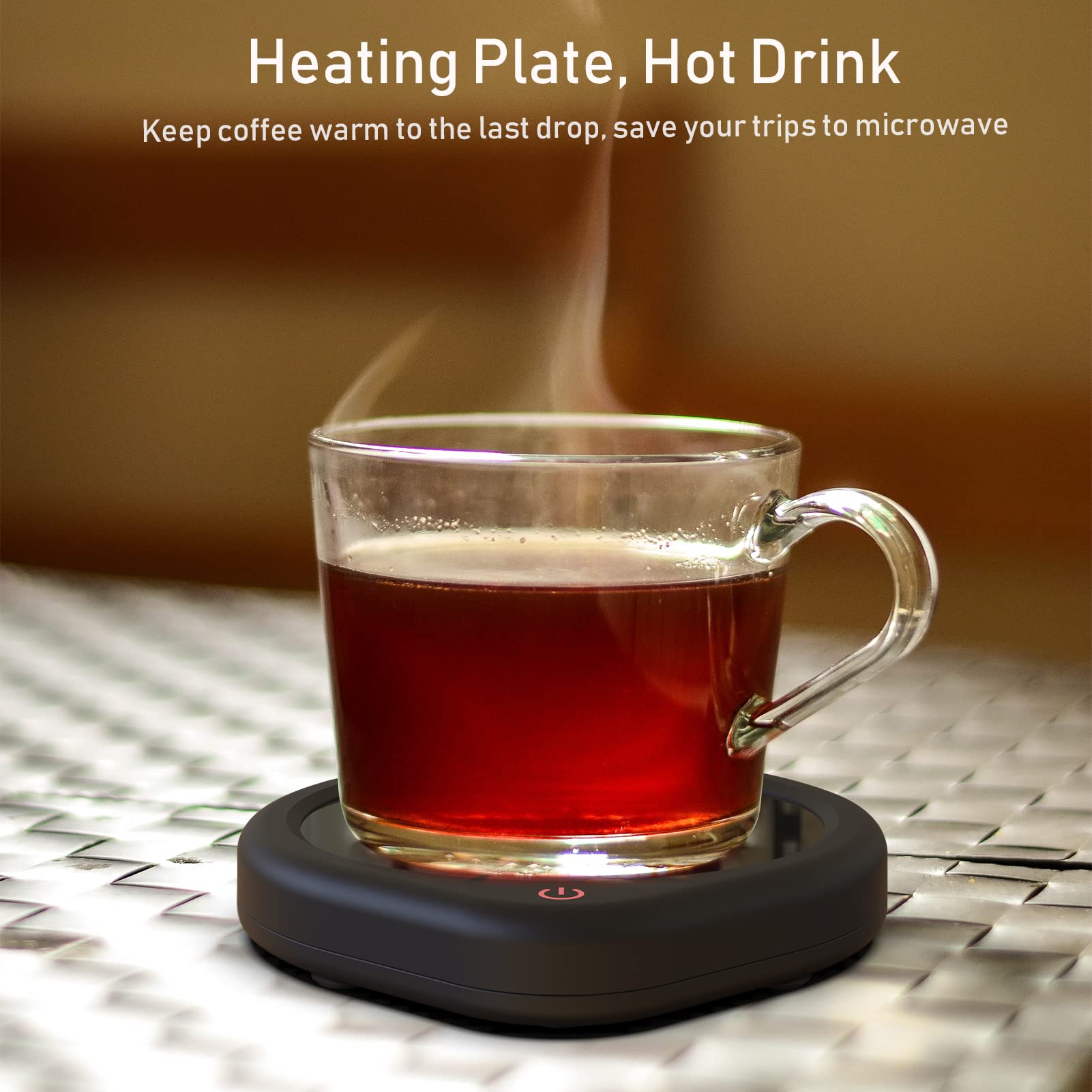 Coffee Mug Warmer With Auto Shut Off For Desk, Cup Warmer Smart Temperature Settings, Electric Beverage Tea Water Milk Warmer Fo