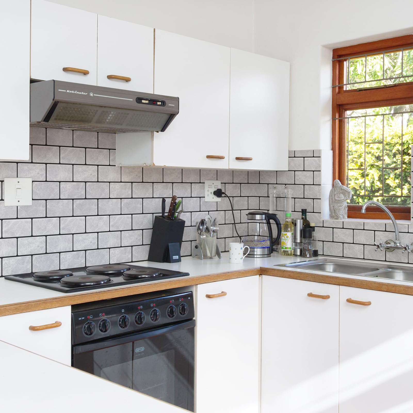 Art3D Peel And Stick Backsplash, 10-Pack Thickened Stick On Subway Tiles, Faux Ceramic Tiles For Kitchen, Bathroom, Jade Marble