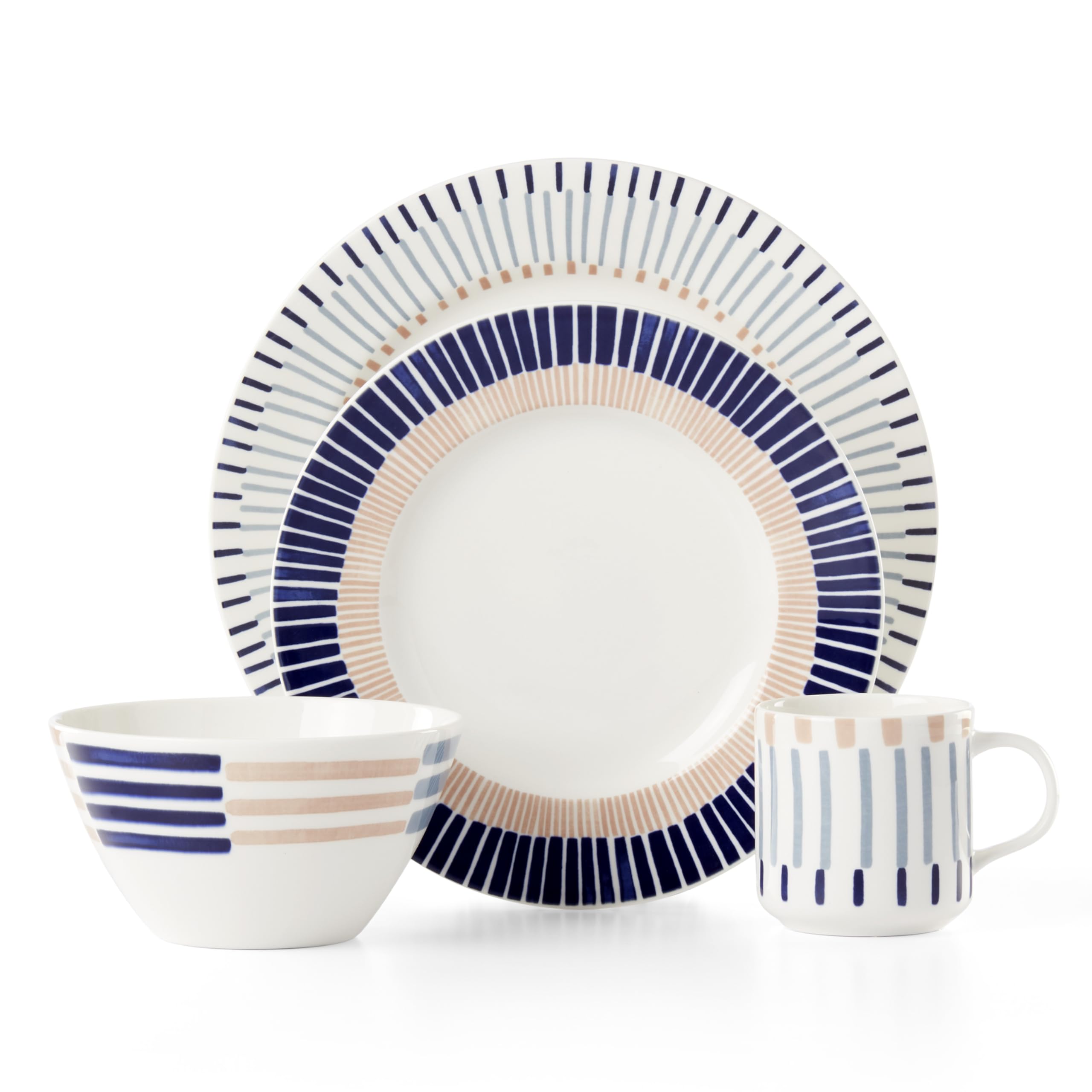 Kate Spade New York Brook Lane 4-Piece Place Setting, 5.55 LB, Blue