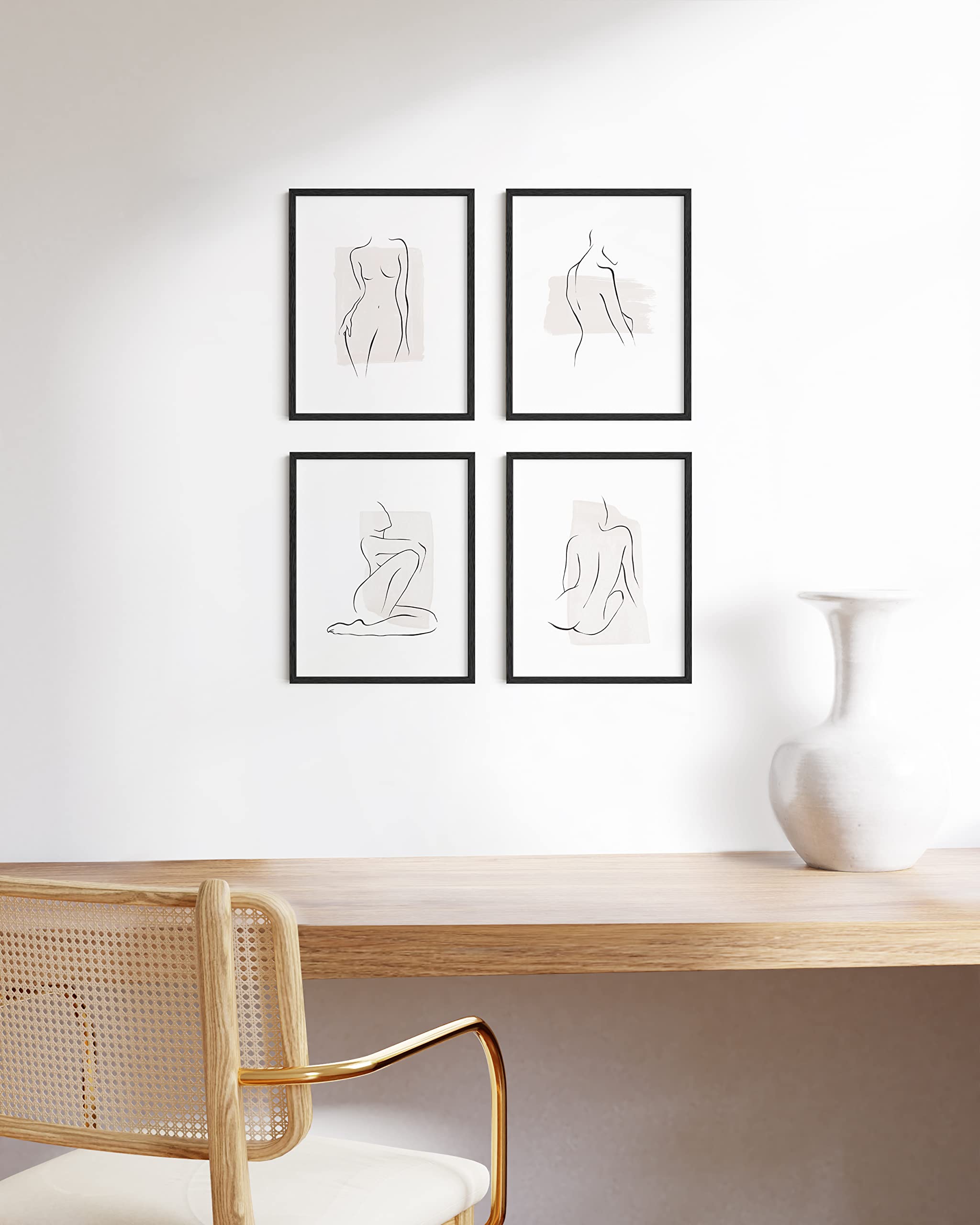 Haus And Hues 11X14 Black Oak Wood Frames Set Of 4 - Frame For Wall Art, Frame For Poster, 11X14 Poster Frame, Art Frames For Wa