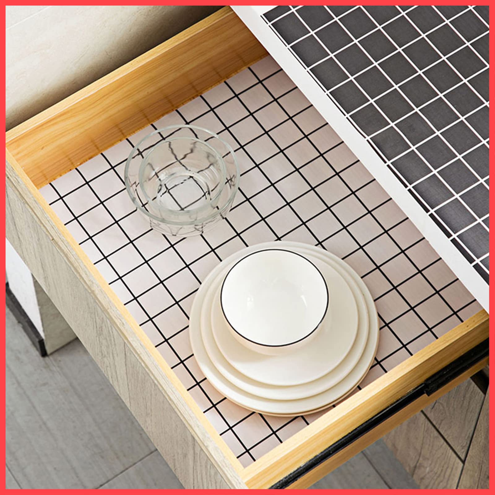 Wolpin AntiSlip Kitchen Cabinet Drawer Shelf Mat Liner Sheets (45 X 300 Cm Roll) | Waterproof Strong Table Mat | Eva For Bathro