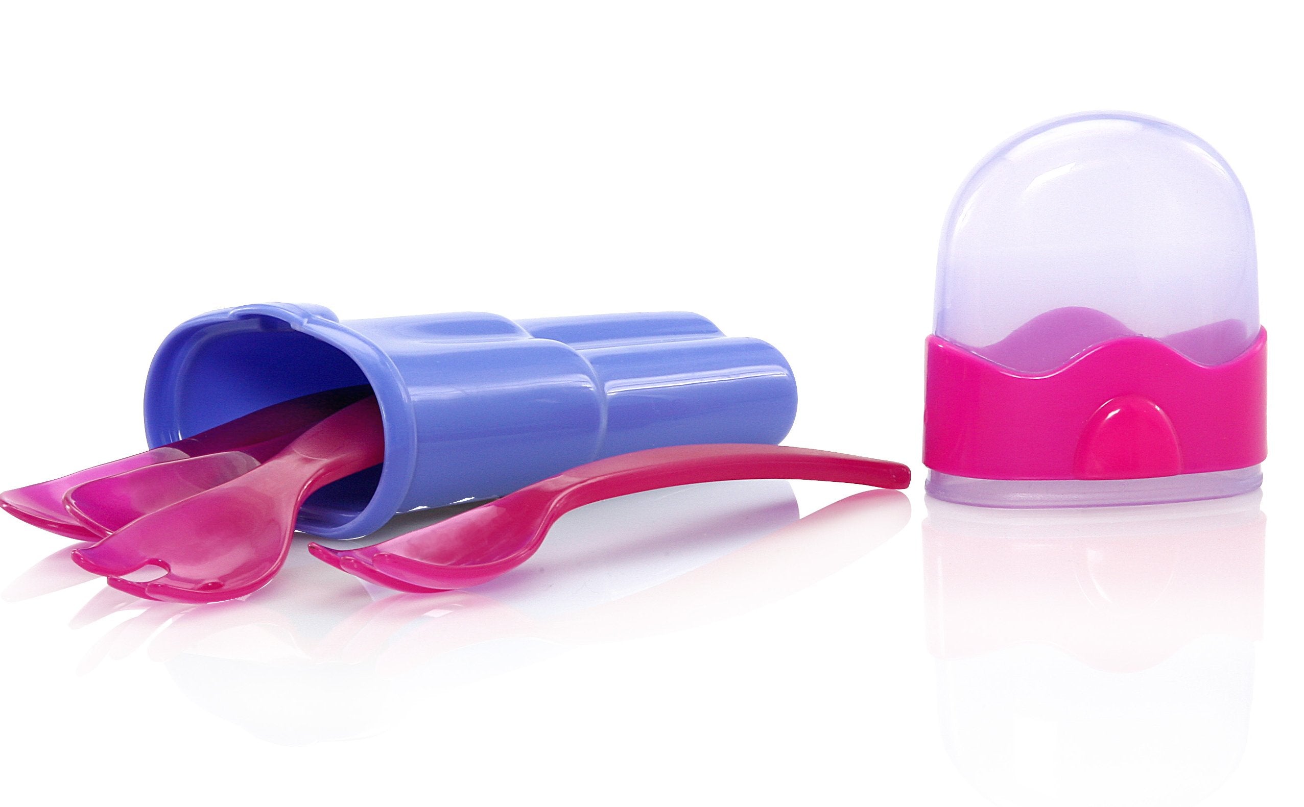 Nuby 9-Piece Fork and Spoon Travel Set, Colors May Vary