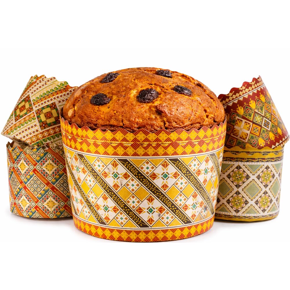 SHSH trade group 15 oz Easter Bread Baking Paper Molds | 12 Pack | Easter Bread Kulich Paska Pascha Mold Panettone Paper Kulich 
