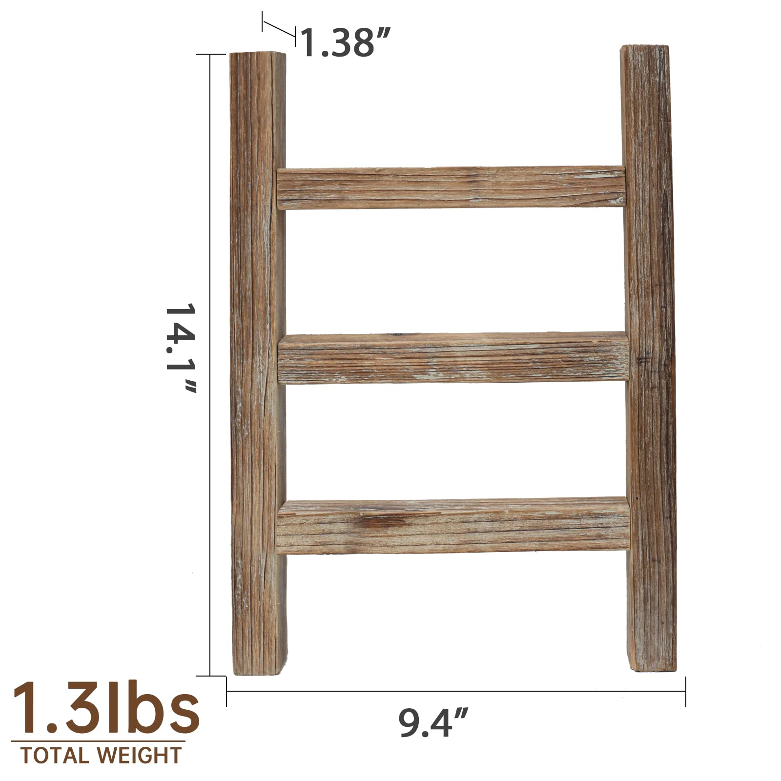 Fuin Wooden Tea Towel Ladder, Mini Ladder Towel Rack Display Hanger, Small Rustic Farmhouse Tea Towel Stand Holder For Country B