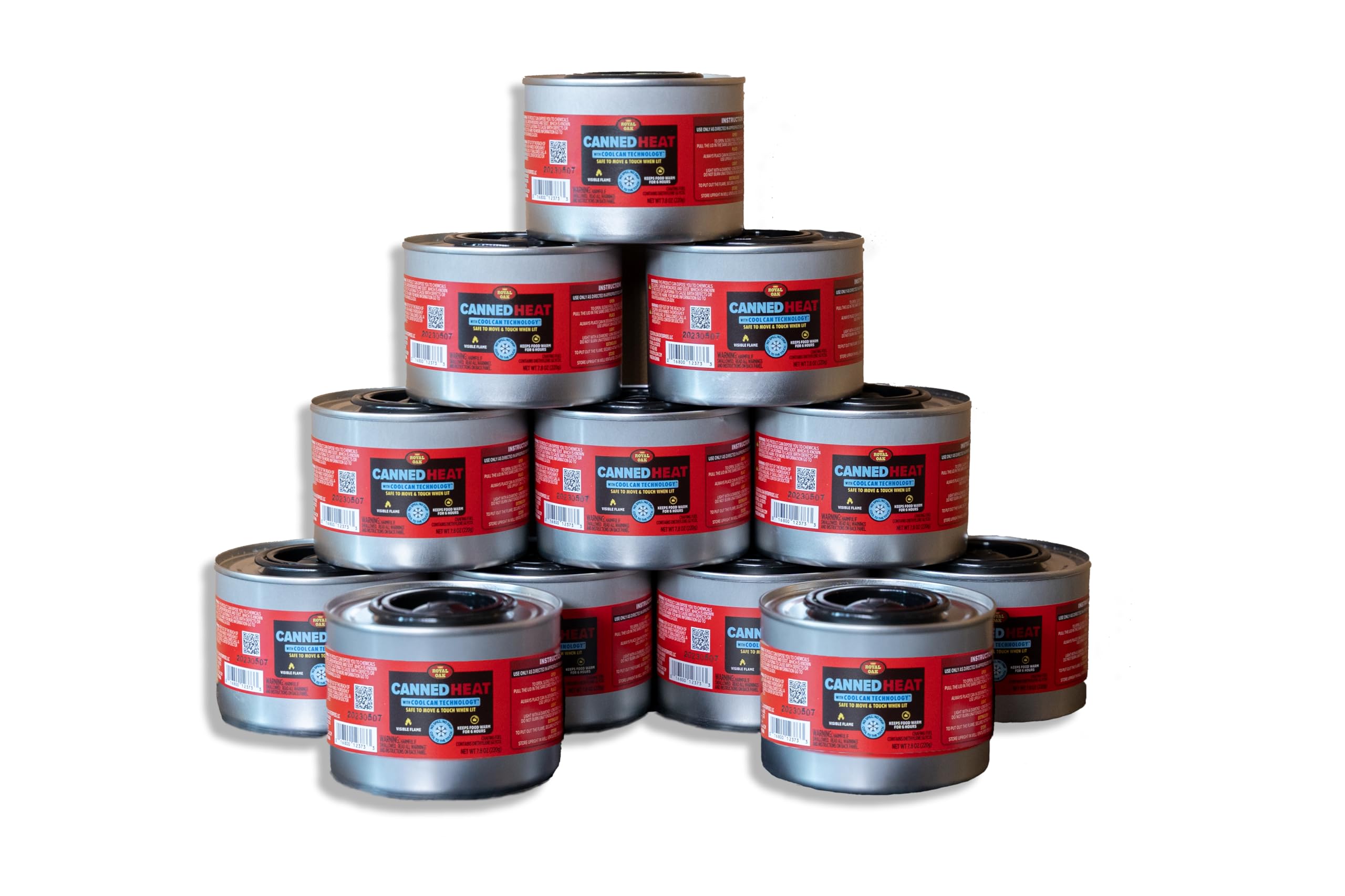Royal Oak Canned Heat 12 Pack 6 Hour Fuel, Easy Open, Resealable, Non-Drip, For Food, Chafing Dishes, Buffet Burners, Parties, W