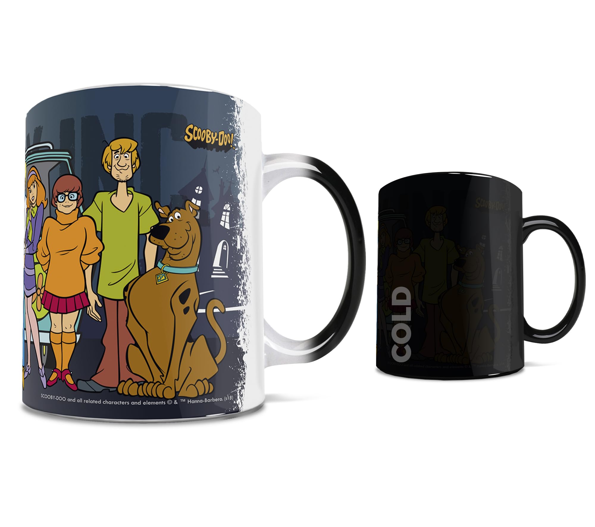 Morphing Mugs Scooby Doo - Scooby Gang Mystery Inc - One 11 Oz Color Changing Heat Sensitive Ceramic Mug - Image Revealed When H