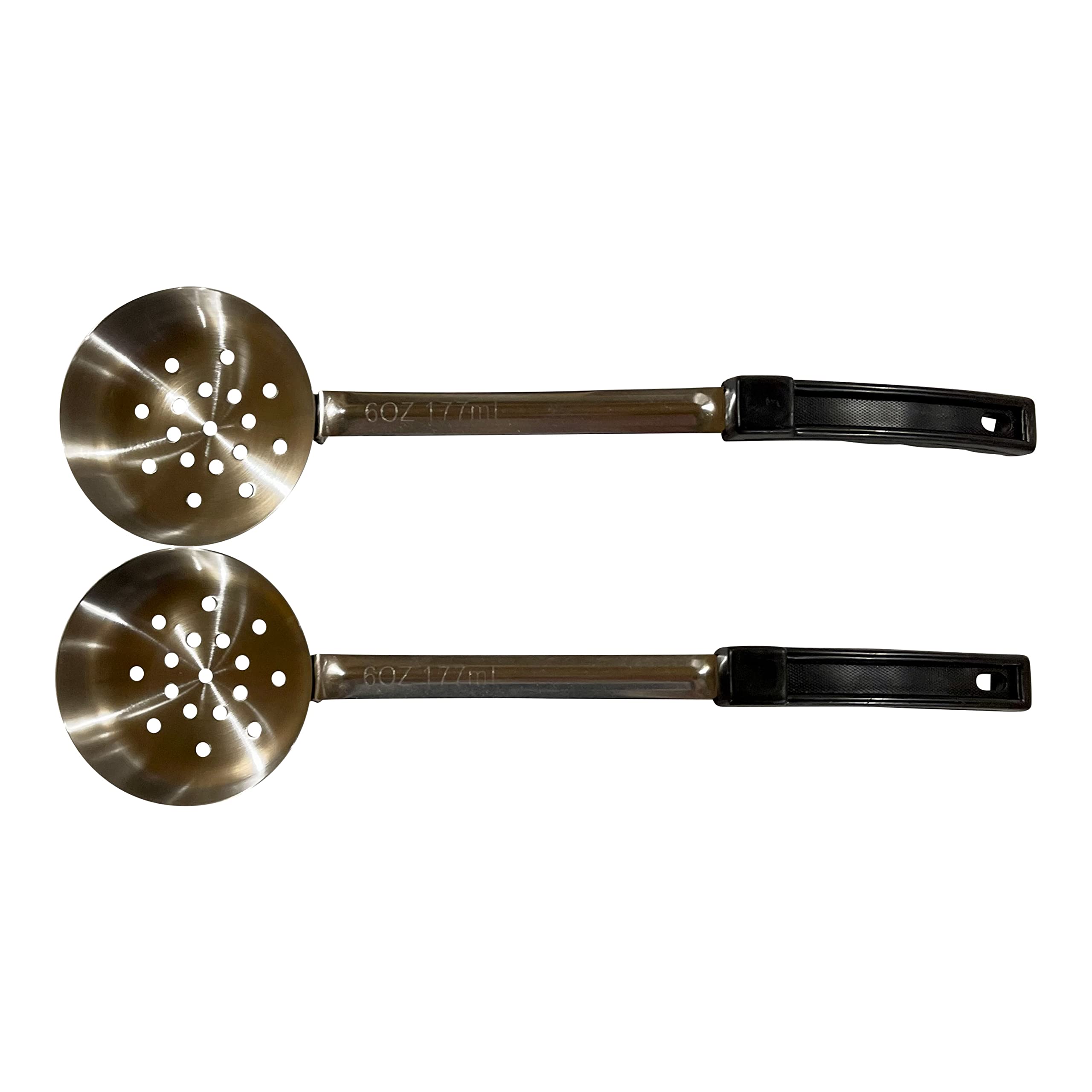 Habanerofire 6 Ounce Slotted Stainless Steel Portion Control Ladle Spoon For Measuring And Serving; Commercial Grade Serving Sco