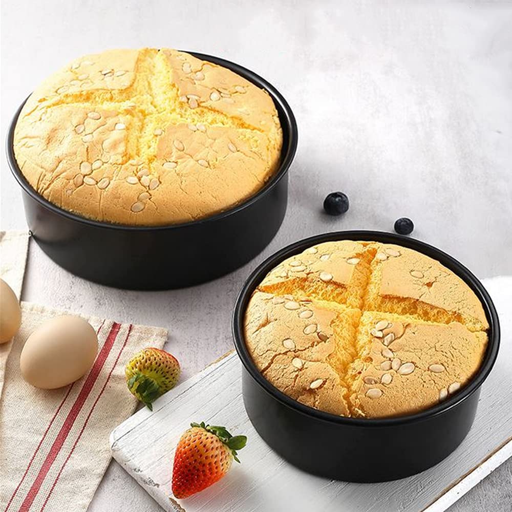 Xzjmy 2 Pack 5 Inch Black Cake Pan, Mini Cake Pan, Round Aluminum Cake Pan, Used For Family Gatherings To Bake Mini Cake Pizza,