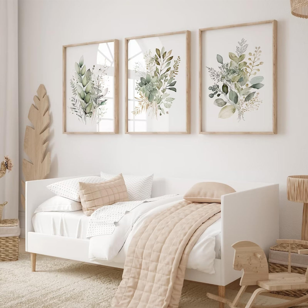 Joocrise Watercolor Botanical Wall Art Set Of 3 Boho Floral Canvas Wal ...