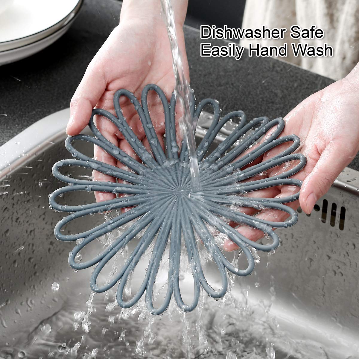 Set Of 3 Silicone Trivet Mat - Hot Pot Holder Hot Pads For Table & Countertop - Trivet For Hot Dishes - Non-Slip & Heat Resistan