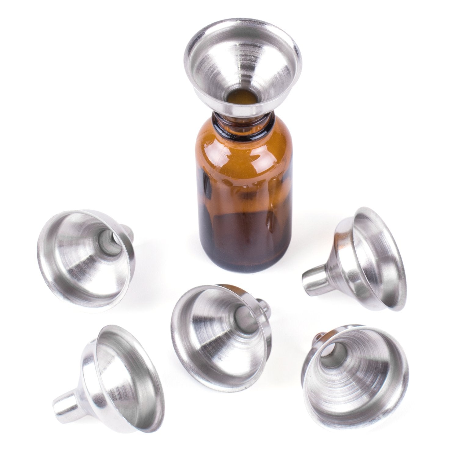 Super Z Outlet 1.25 Stainless Steel Mini Funnels for Miniature Bottles, Essential Oils, DIY Lipbalms, Cooking Spices Liquids, H
