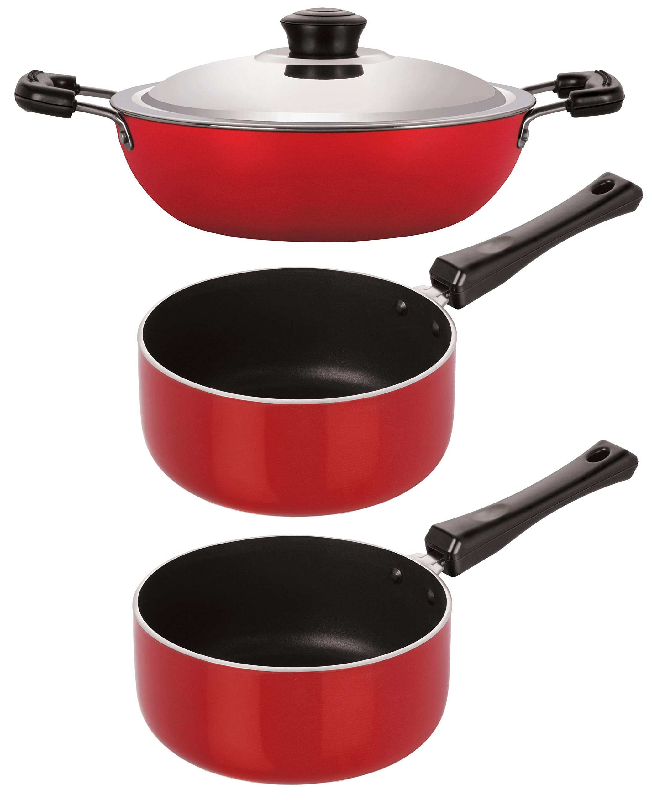 Nirlon NonStick Aluminium Gas Compatible Kitchenware Utencils Set, 3 Piece Set