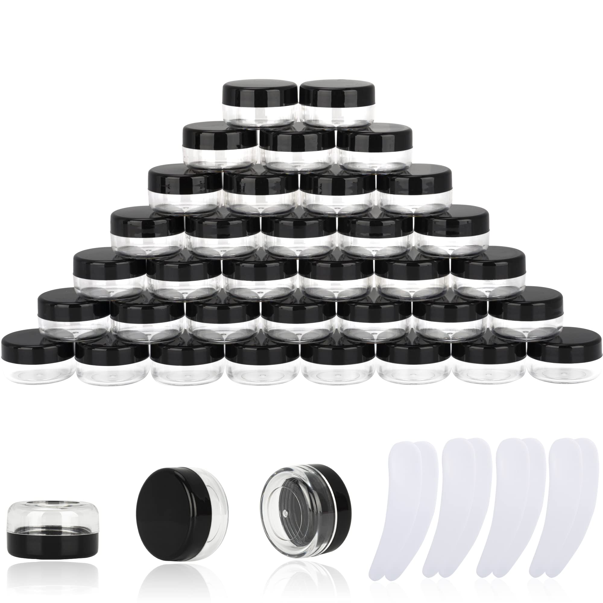 100Pcs 10 Gram Sample Containers,10Ml Empty Jars With Lids, Small Cosmetic Containers, Mini Sample Jars With 8Pcs Mini Spatulas