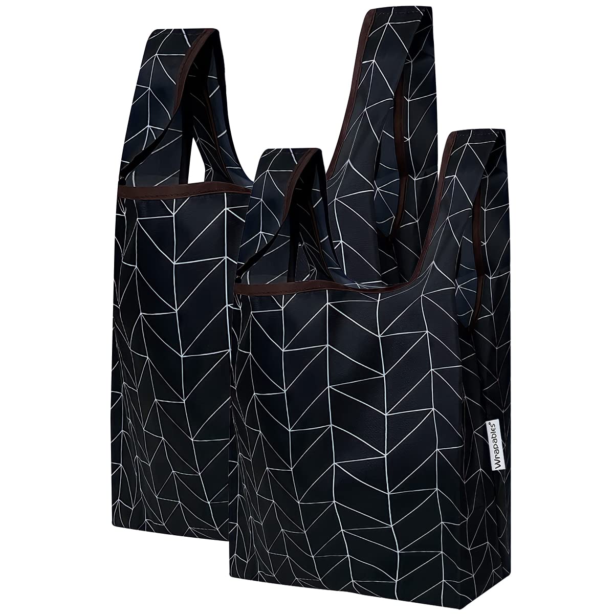 Wrapables Jolibag Collection Reusable Shopping Bag (Set Of 2), Geometric