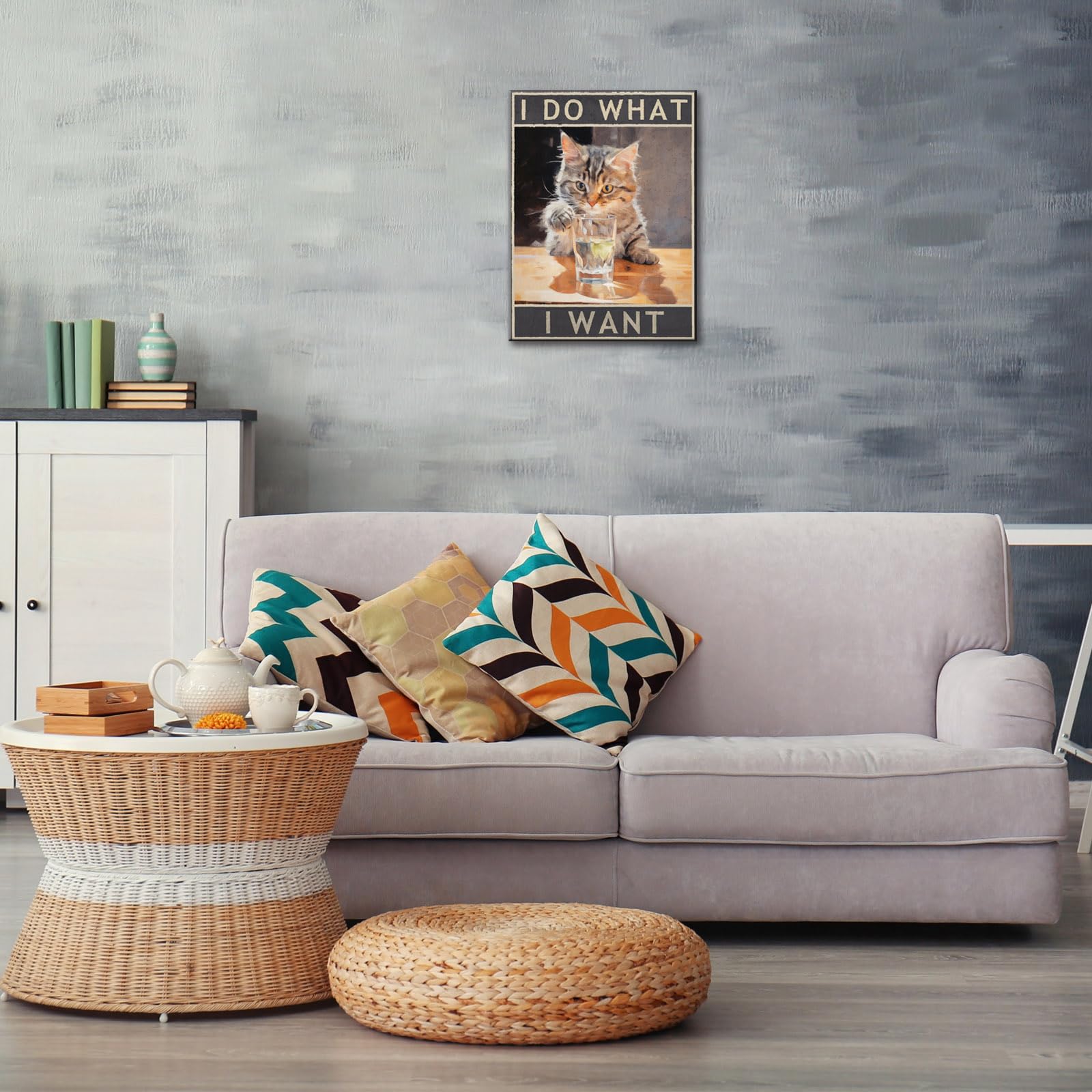 I Do What I Want Cute Cat Decor Inspirational Sign Cute Cat Poster Modern Home Decor For Living Room Home Bedroom Decoration Fra