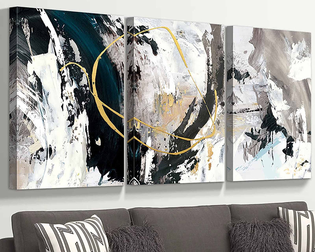 Gifttwart Wall Decor Living Room Modern Canvas Wall Art Extra Large Abstract Artwork Office Decor Black White Wall Picture Handm