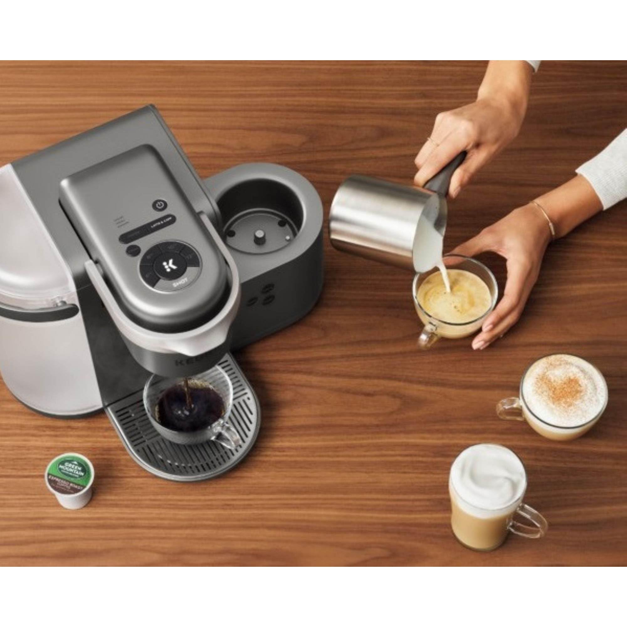 Keurig K-Cafe Special Edition Coffee Maker with Milk Frother, Nickel Finish