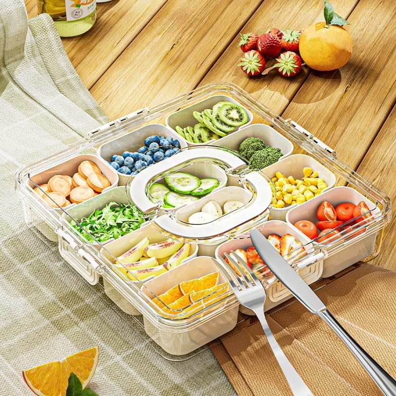 Mapple Creation Lunch Box 12 Compartment Storage Box Airtight Fridge Storage Container Space Saving Organizer For Fresh Fruits D