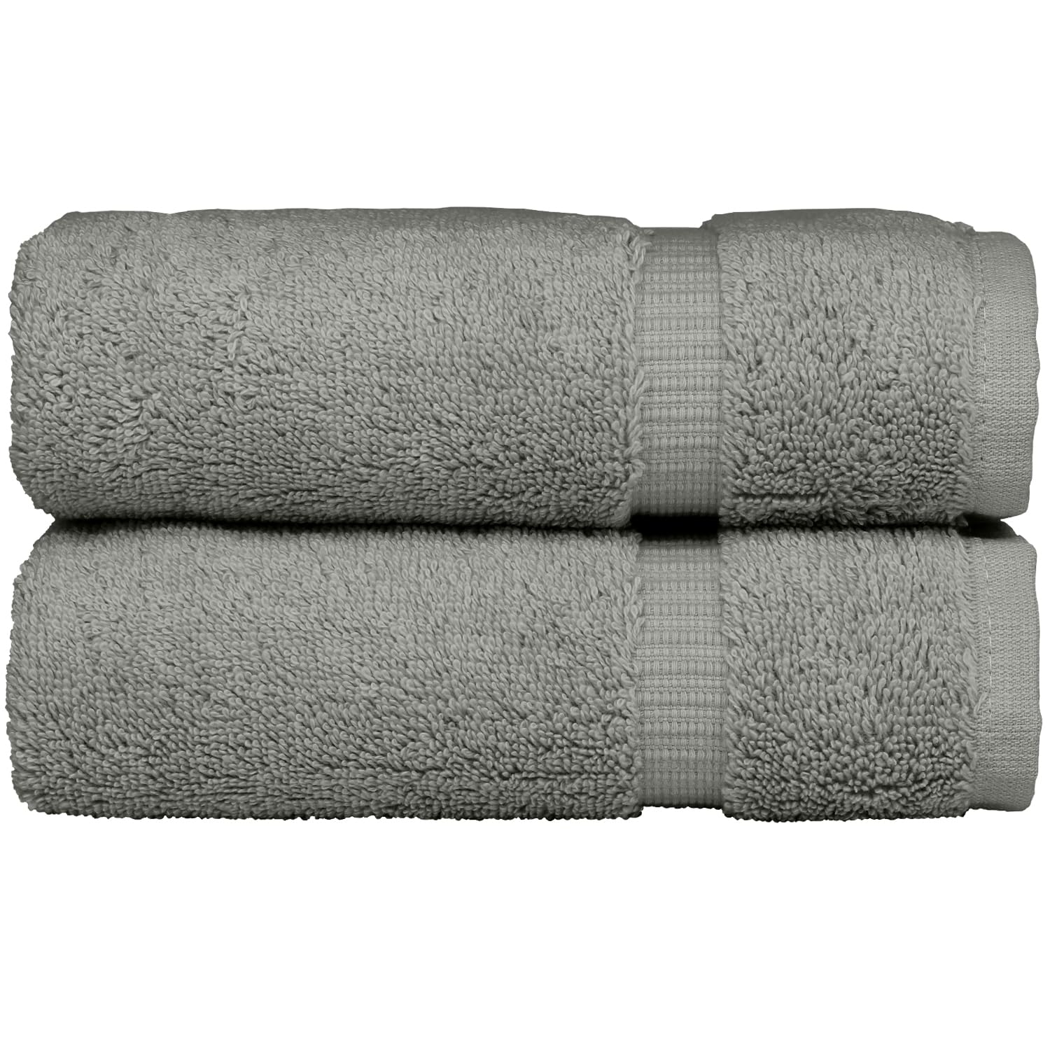 Monogrammed Hand Towel, Personalized Gift, Set Of 2- Silver Block Letter Embroidered Towel - Extra Absorbent 100% Turkish Cotton