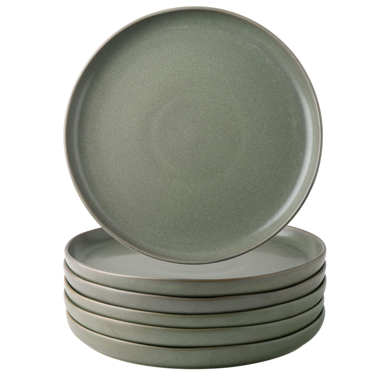 Amorarc Ceramic Dinner Salad Plates Set Of 6, Wavy Rim 8.5 Inch Dish Set, The Dessert,Salad, Appetizer, Small Dinner Etc Plate,M