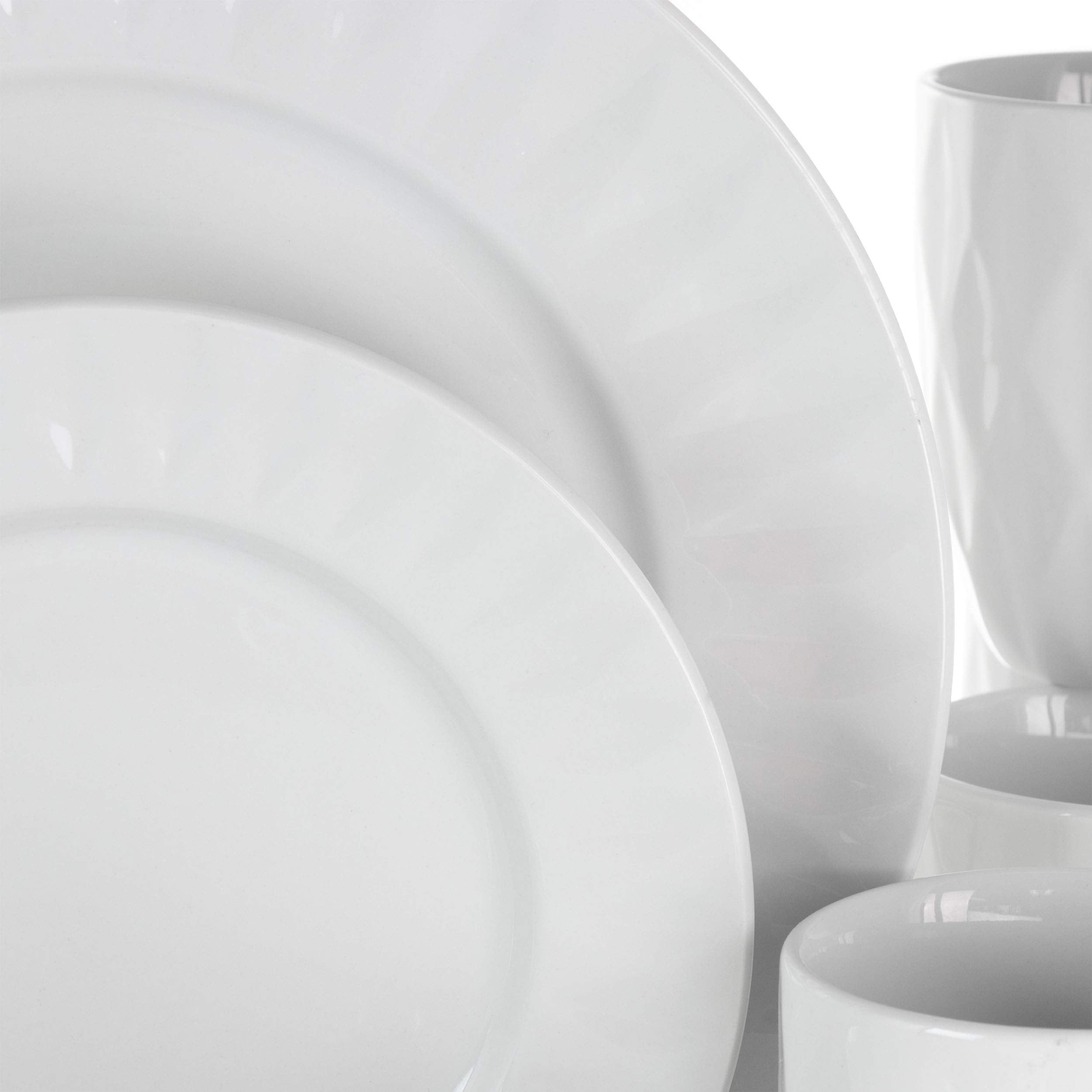 Elama White Porcelain Dish Dinnerware Set, 18 Piece, Sienna
