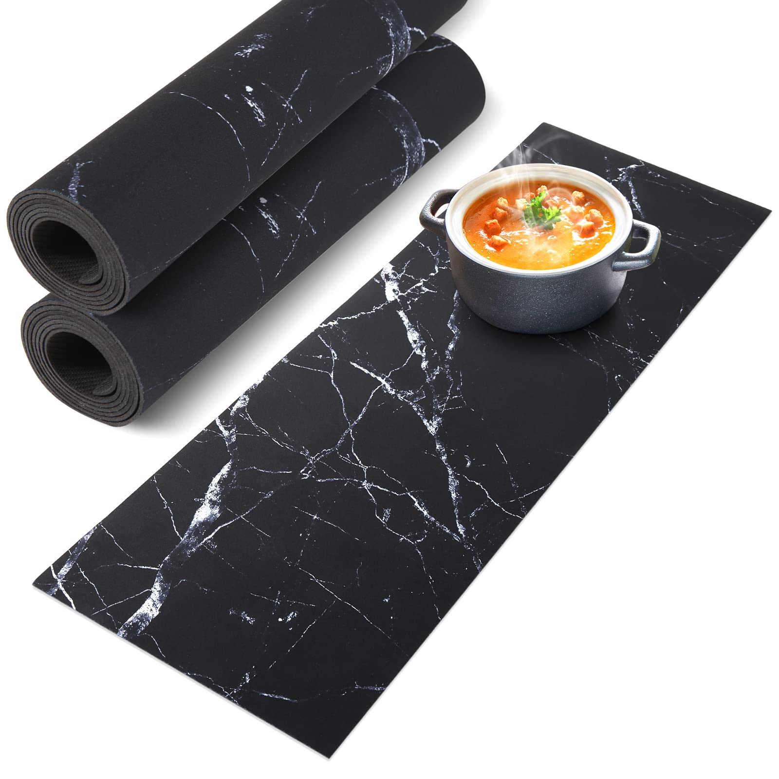 2 Pcs Trivet Table Runner Hot Plates Mat 12 X 40 Inch Heat Resistant Table Protector Waterproof Decorative Farmhouse Kitchen Tri