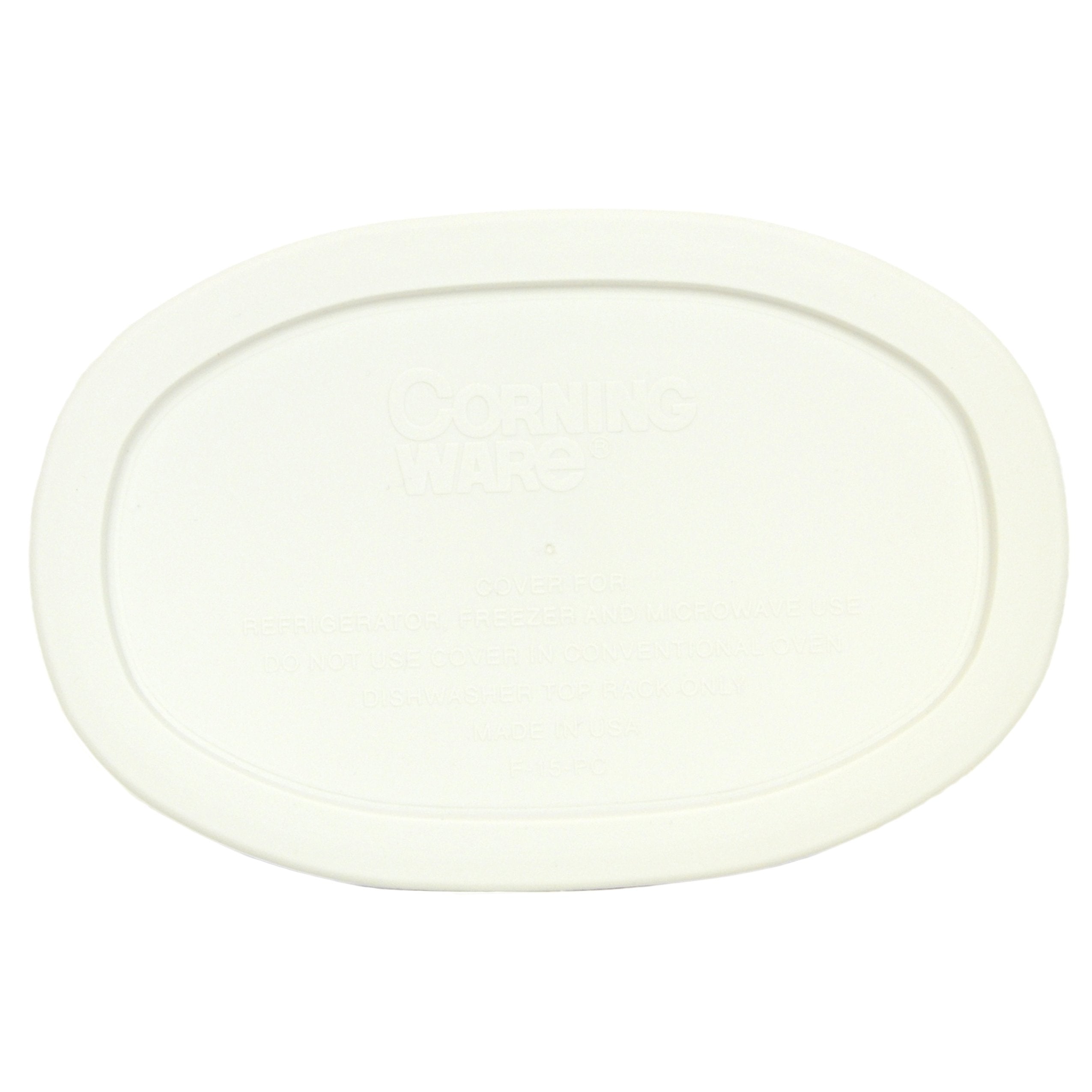 Corningware F-15-Pc Oval French White 15-Ounce Plastic Lid - 2 Pack