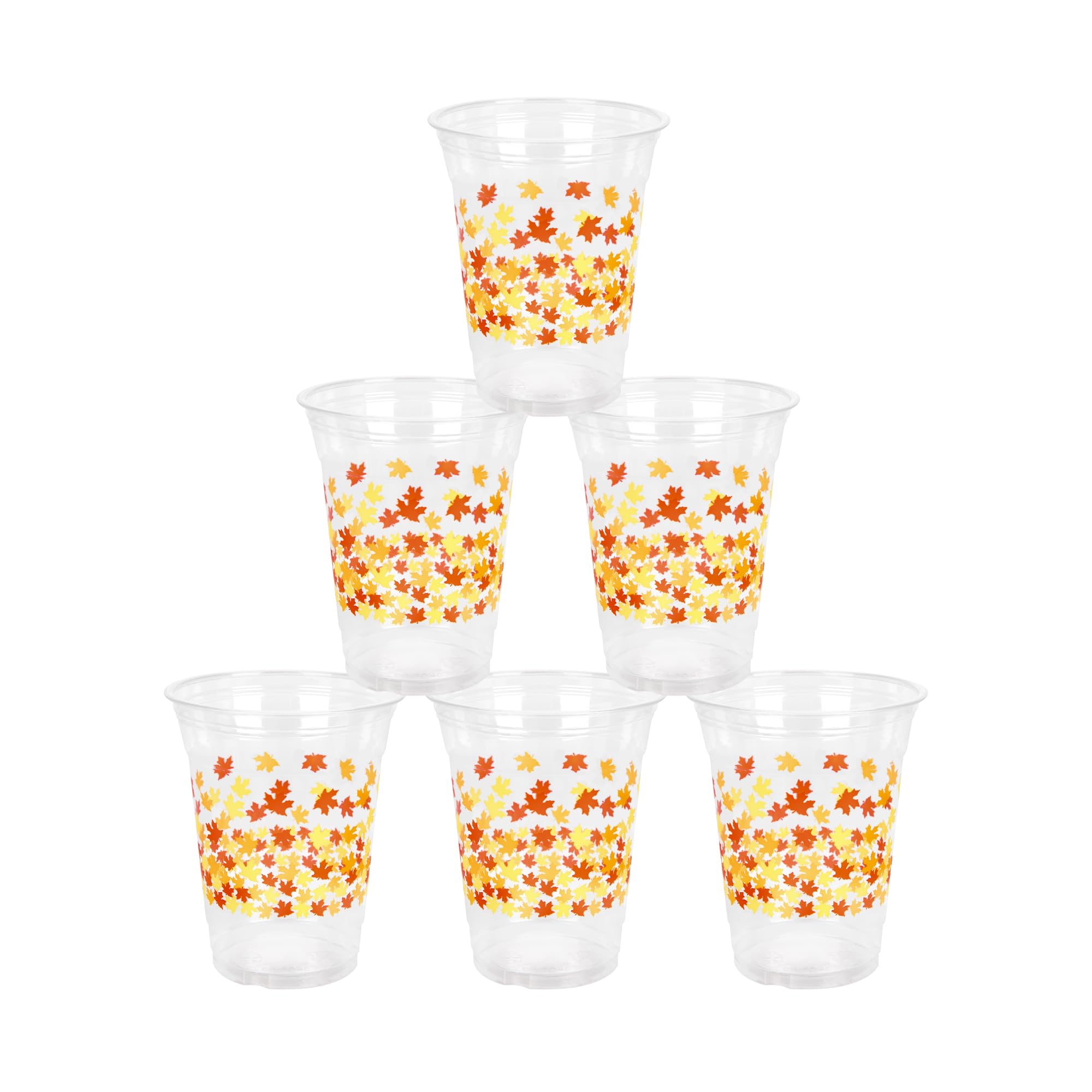 Thankgiving Plastic Cups Turkey Party Cups Autumn 12oz Disposable Clear Drinking Cups for Birthday Harvest Thanksgiving Fall Par