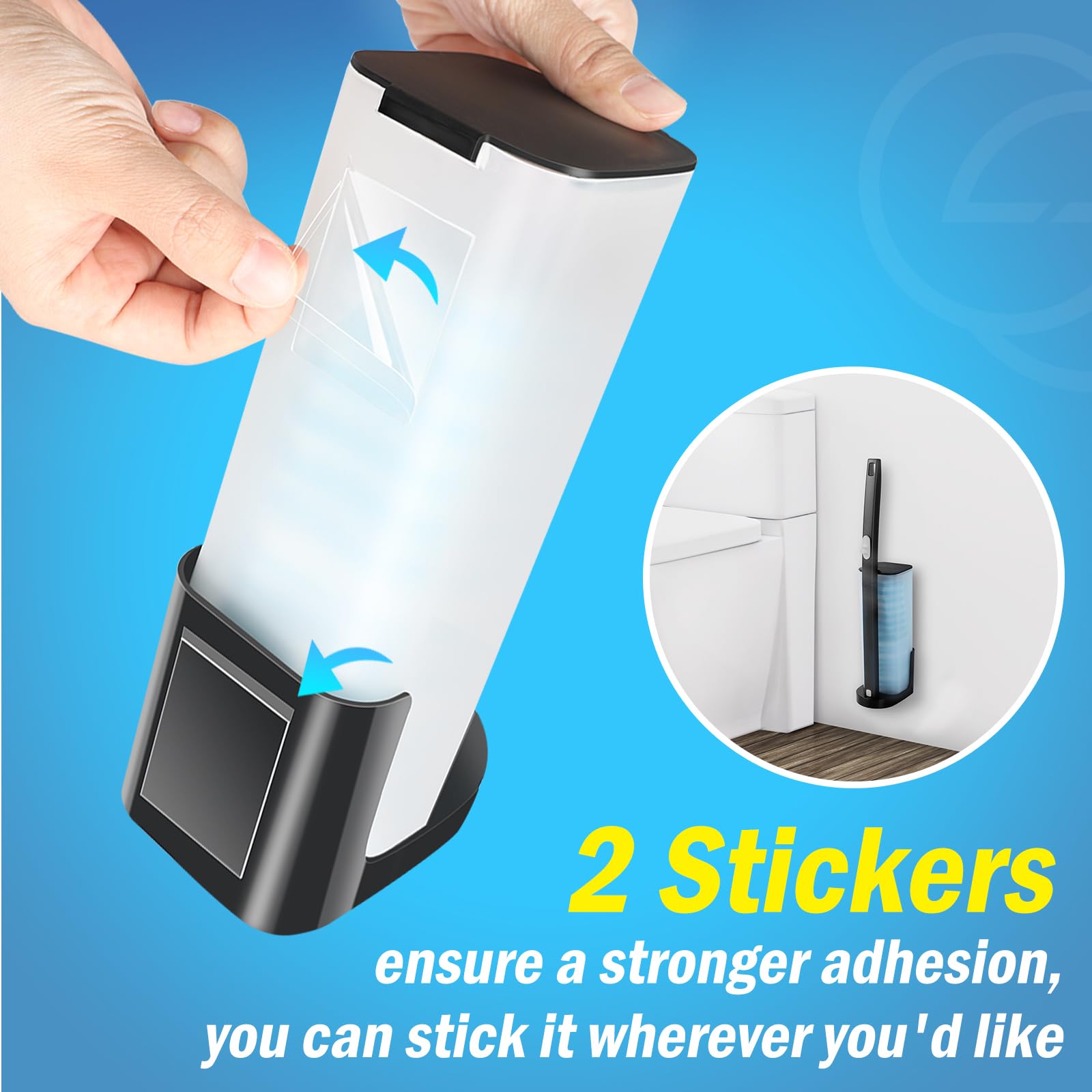 Squish 2 Kit Disposable Toilet Brush With 32 Refills, Toilet Bowl Toilet Brush And Holder, Wall Mounted Toilet Brush With No Dri