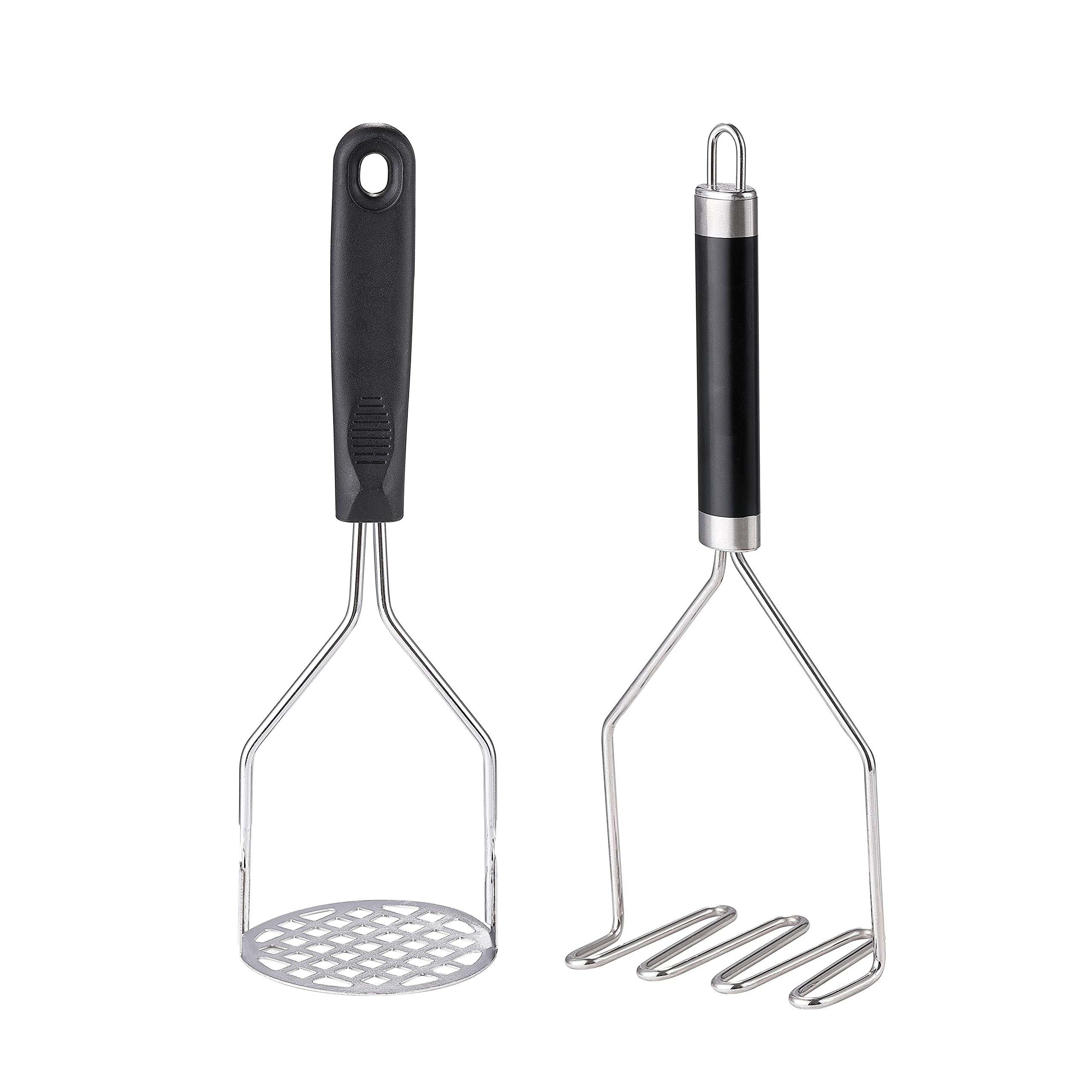 2Pcs Potato Masher, Olulu Heavy Duty Stainless Steel Mashed Potatoes Masher, Masher Kitchen Tool For Avocado, Potatoes, Beans, M