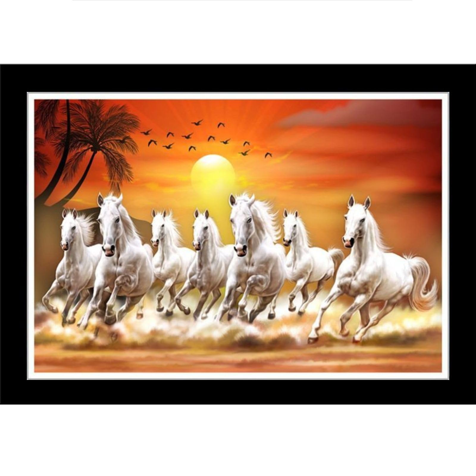 Great More 7 Hours Picture With Framevastu Painting With Frame Sunrise Vastu Painting Wall Decor Painting For Living Room Office