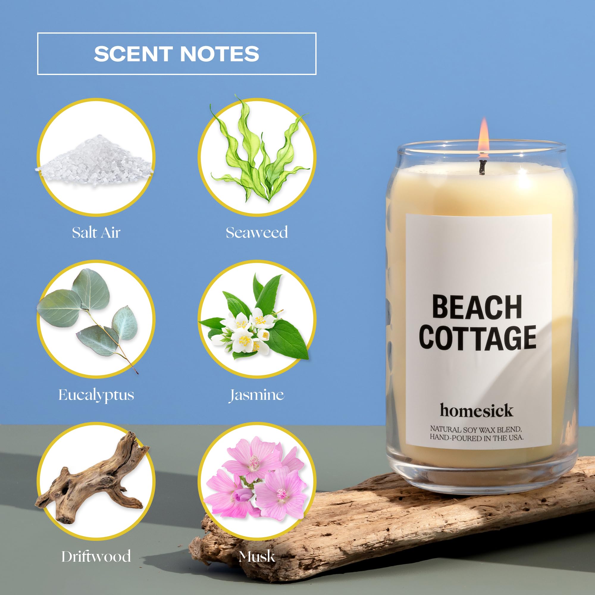 Homesick Women's Beach Cottage Candle, Beach Cottage, One Size