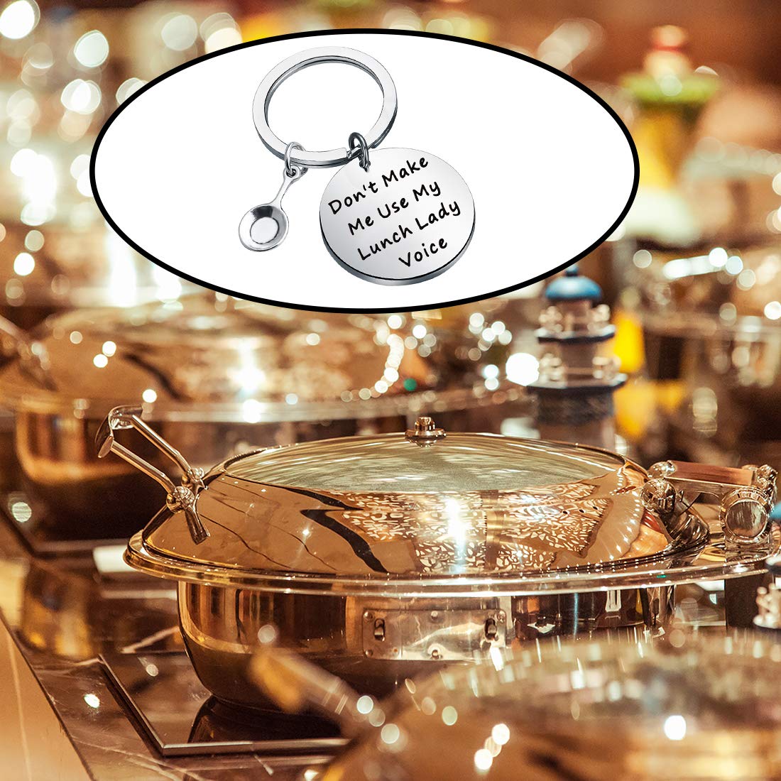 Potiy Lunch Lady Gift Cafeteria Worker Don'T Make Me Use My Lunch Lady Voice Keychain Appreciation Gift For Canteen(Lunch)