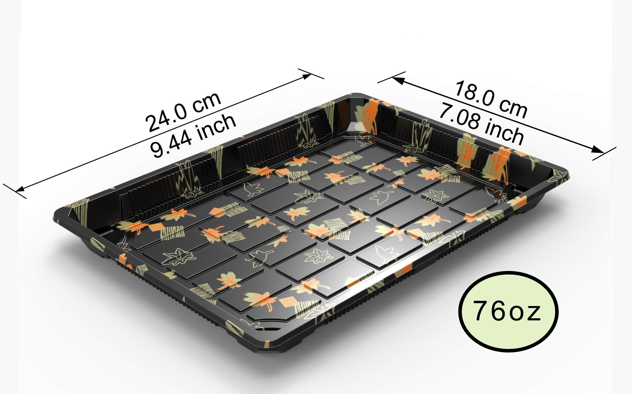 Seaboom 11# Sushi Container Sushi Tray Sushi Plate 9.5 * 7-Inch Take Out Tray With Clear Lid 200 Sets 11#