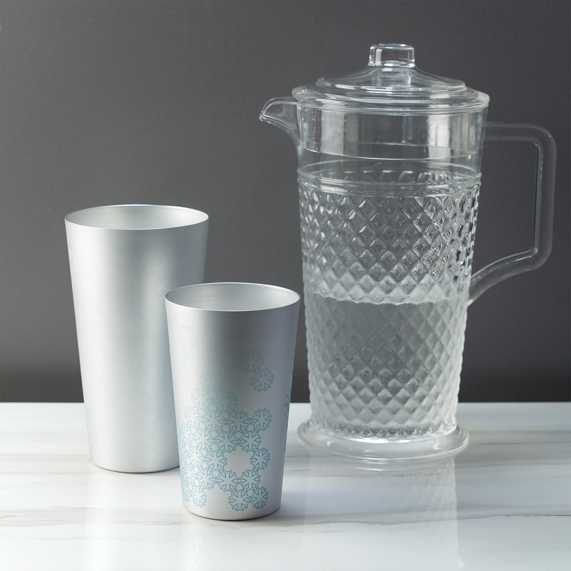 Arora Aluminum Cups for Drinks  Metal Color-Changing Silver Tumbler  Aluminum 20oz Cup  Set of 6