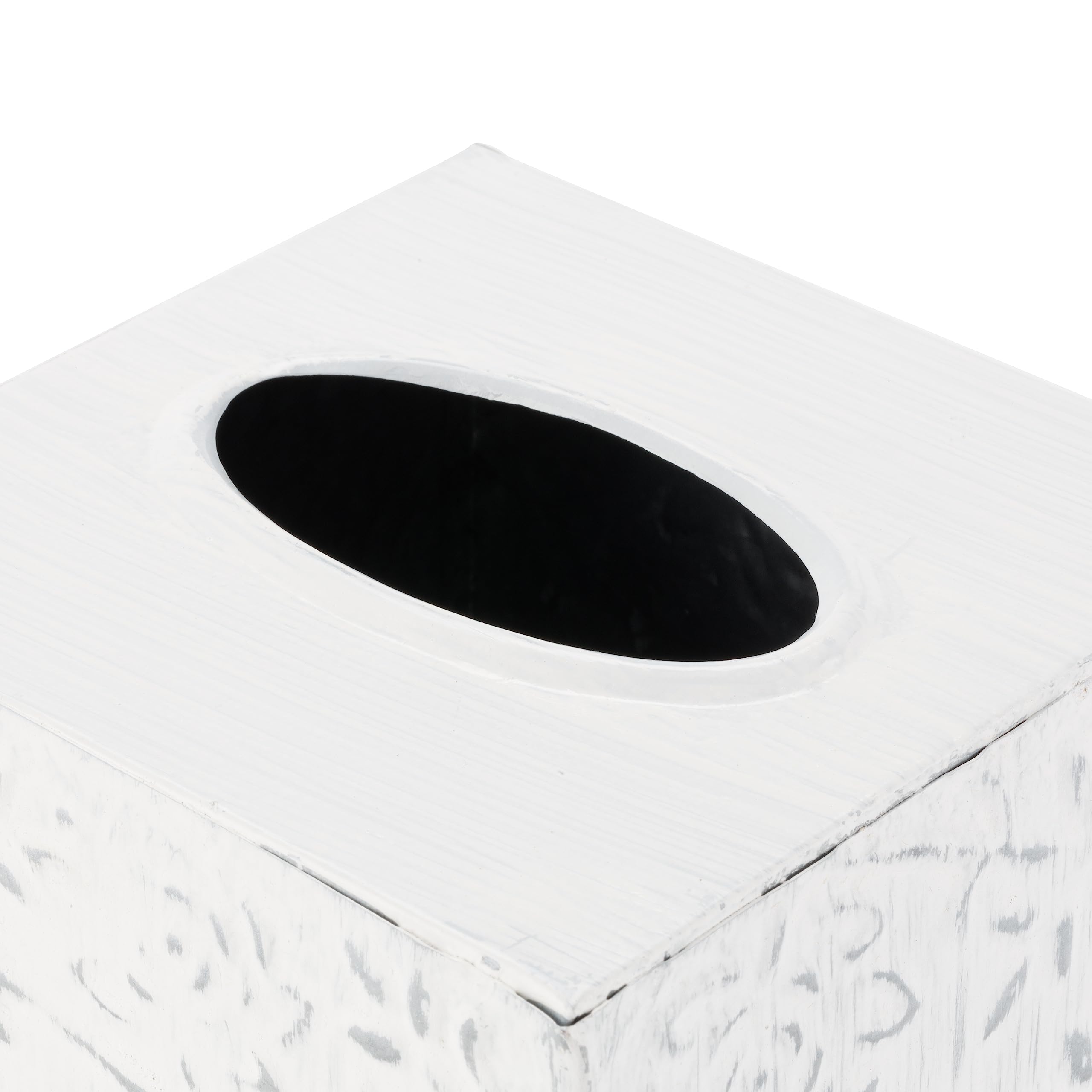Modern Farmhouse Tissue Box Cover, Decorative Tissue Box Holder, Square Tissue Box Cover, Country Chic Distressed White Tissue B