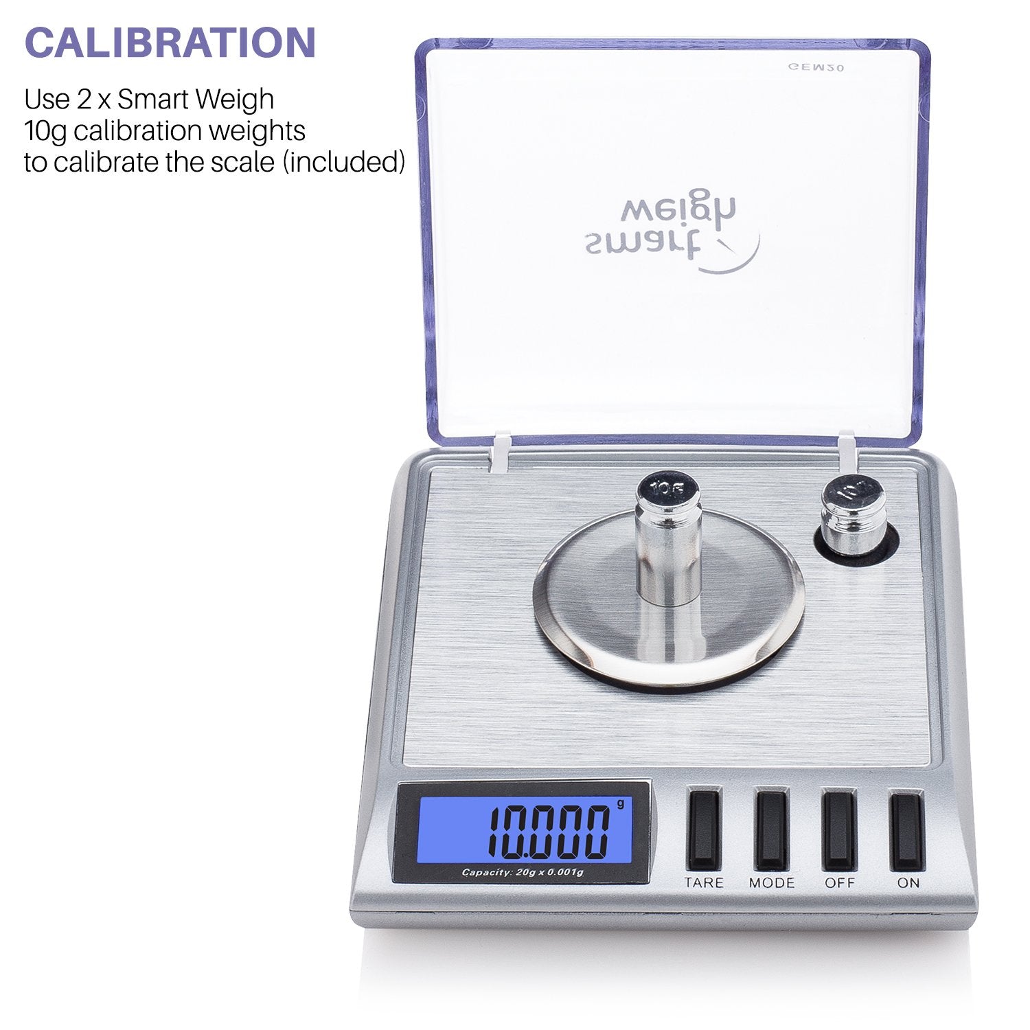 Smart Weigh Gem20-20G X 0001 Grams, High Precision Digital Milligram Jewelry Scale, Reloading, Jewelry And Gems Scale, Calibrati