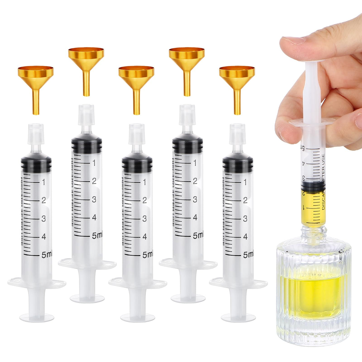 Segbeauty 10 Pack Perfume Travel Refill Tools, 5Pcs Large Funnel For Refill Perfume, 5Pcs 5Ml Plastic Perfume Dispenser Refill T