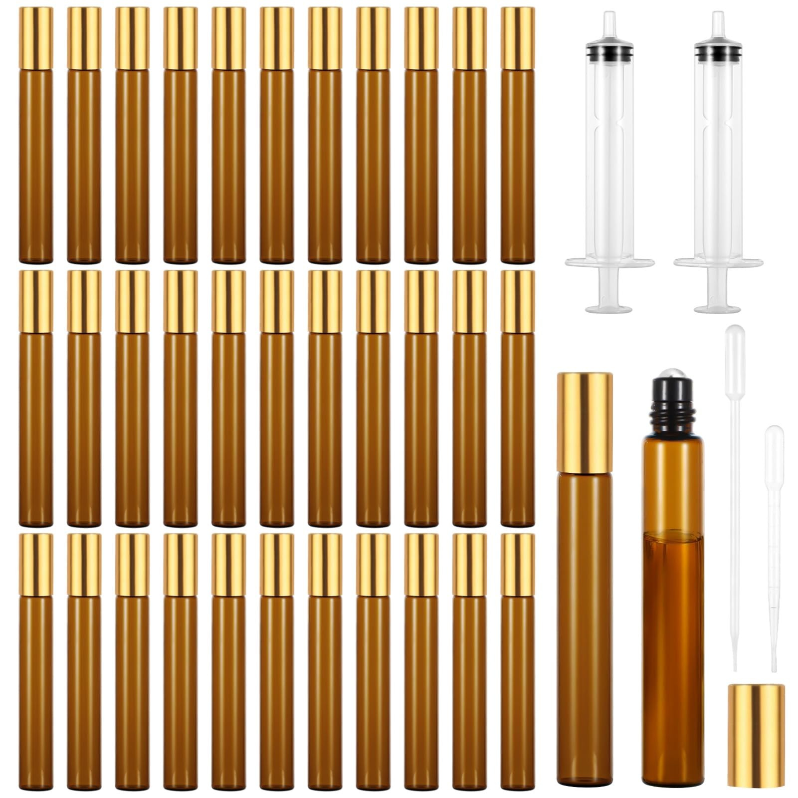 Tideme 150 PCS Essential Oil Roller Bottles  Oil Perfume Leak Proof 10ml Empty Glass Roller Bottles with Stainless Steel Roller