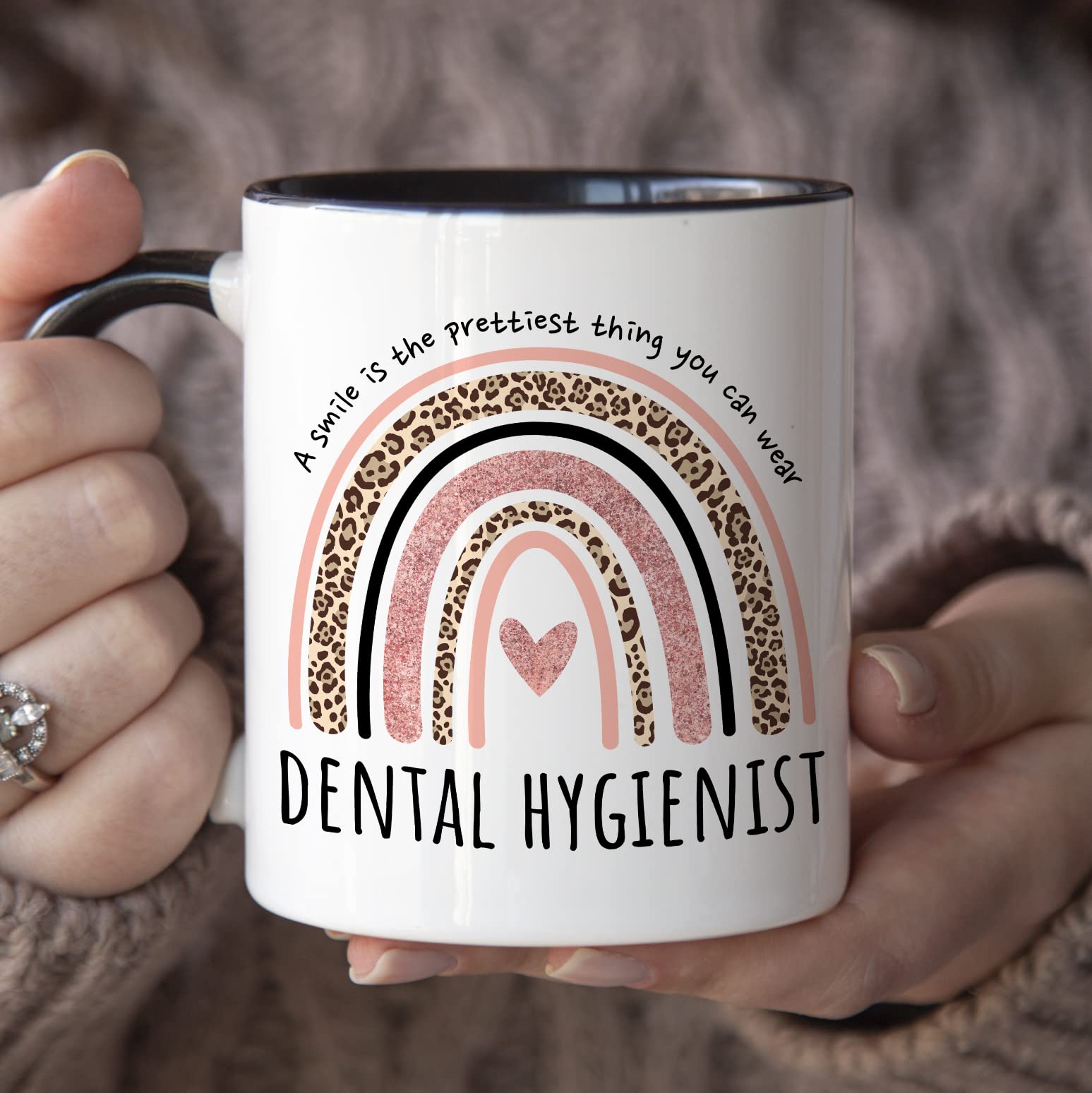 Younique Dental Hygienists Mug, 11 Ounces, Registered Dental Hygienist Cup For Women, Dental Hygiene Coffee Mug (Black Handle)