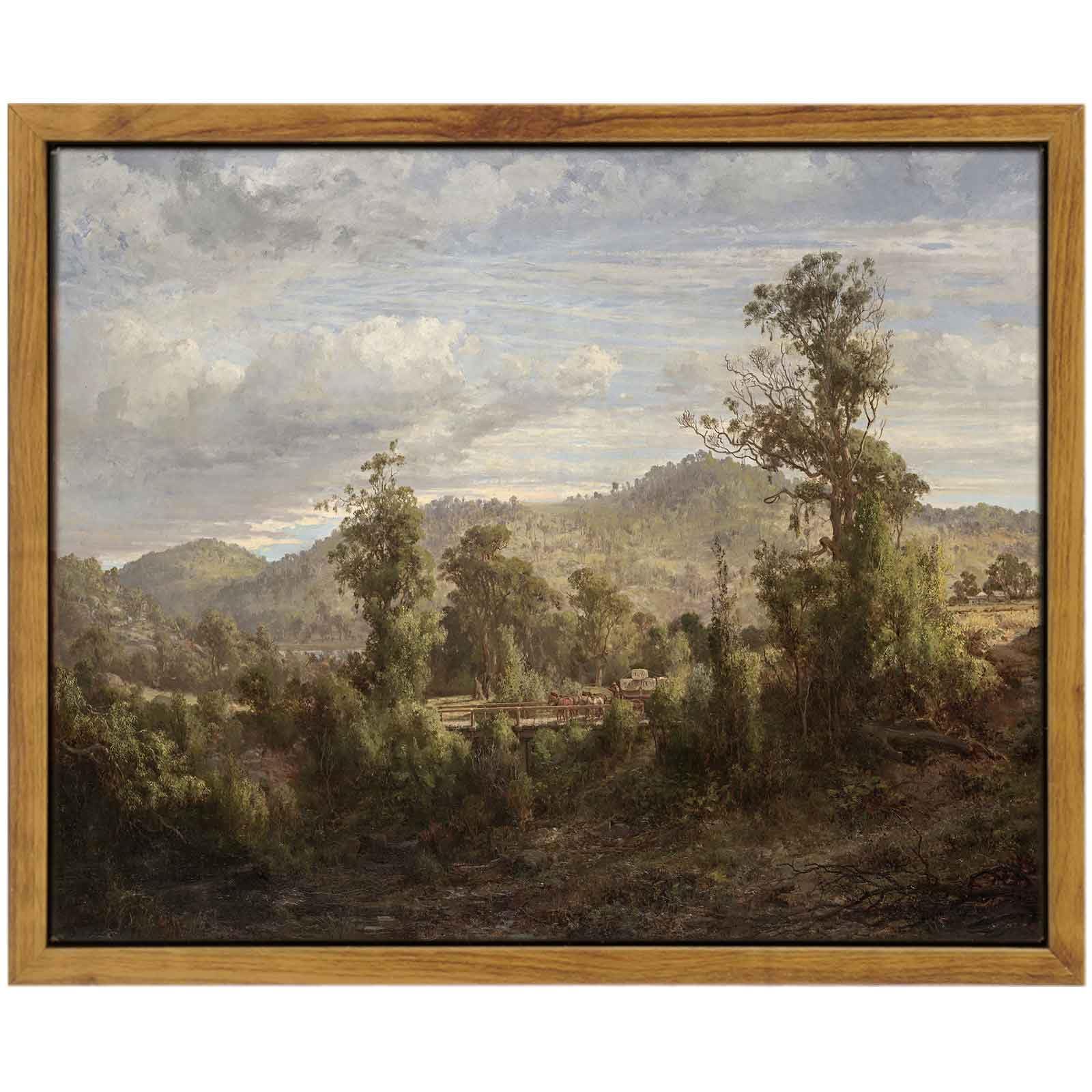 Insimsea Framed Canvas Wall Art Vintage Decor, Nature Landscape Paintings Artwork, Vintage Farmhouse Decor, Retro Wall Decoratio