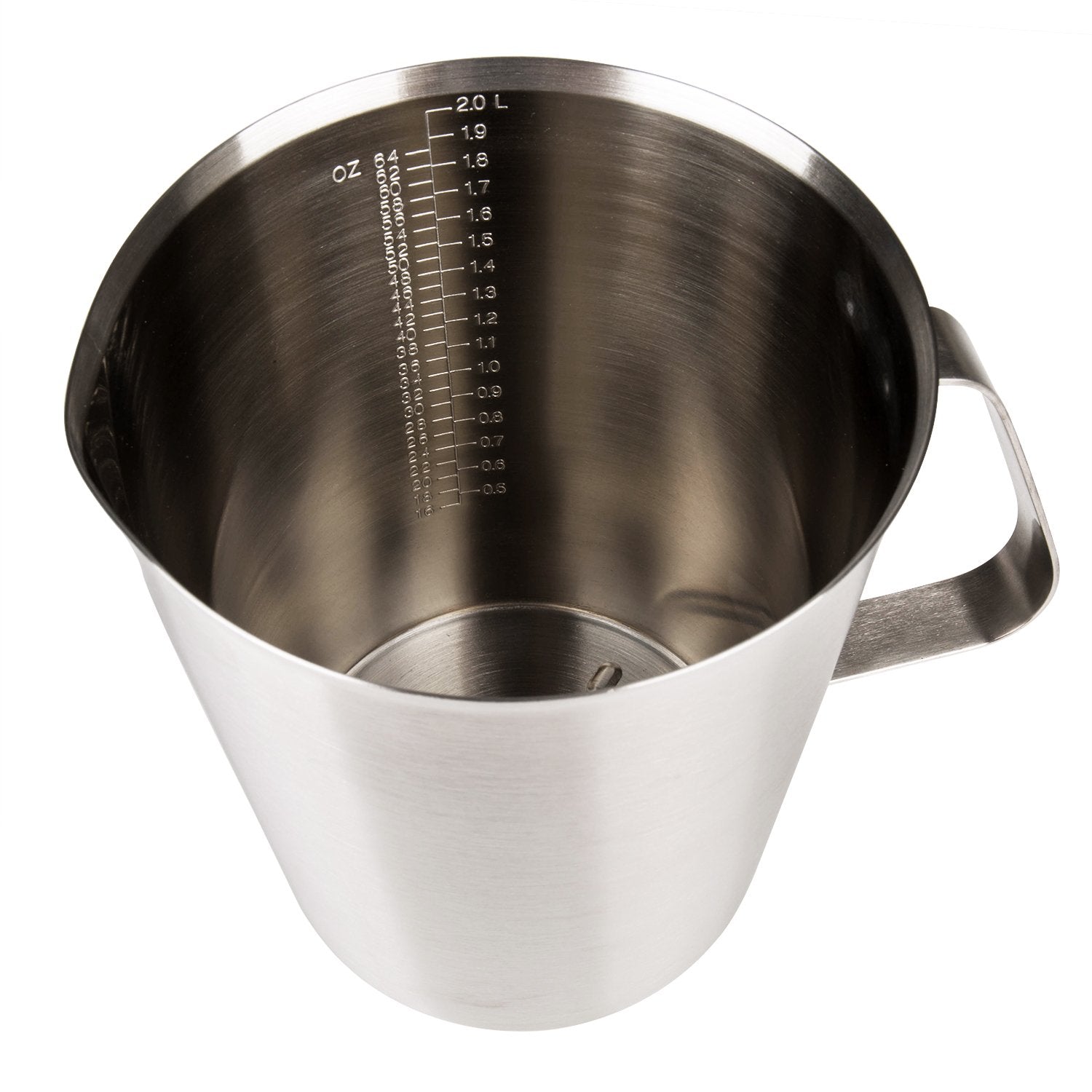 Measuring Cup, Stainless Steel Measuring Cups (64Oz/2 Liter- 8 Cup), Heavy-Duty Frothing Pitcher, Milk Frothing Pitcher Milk Fro