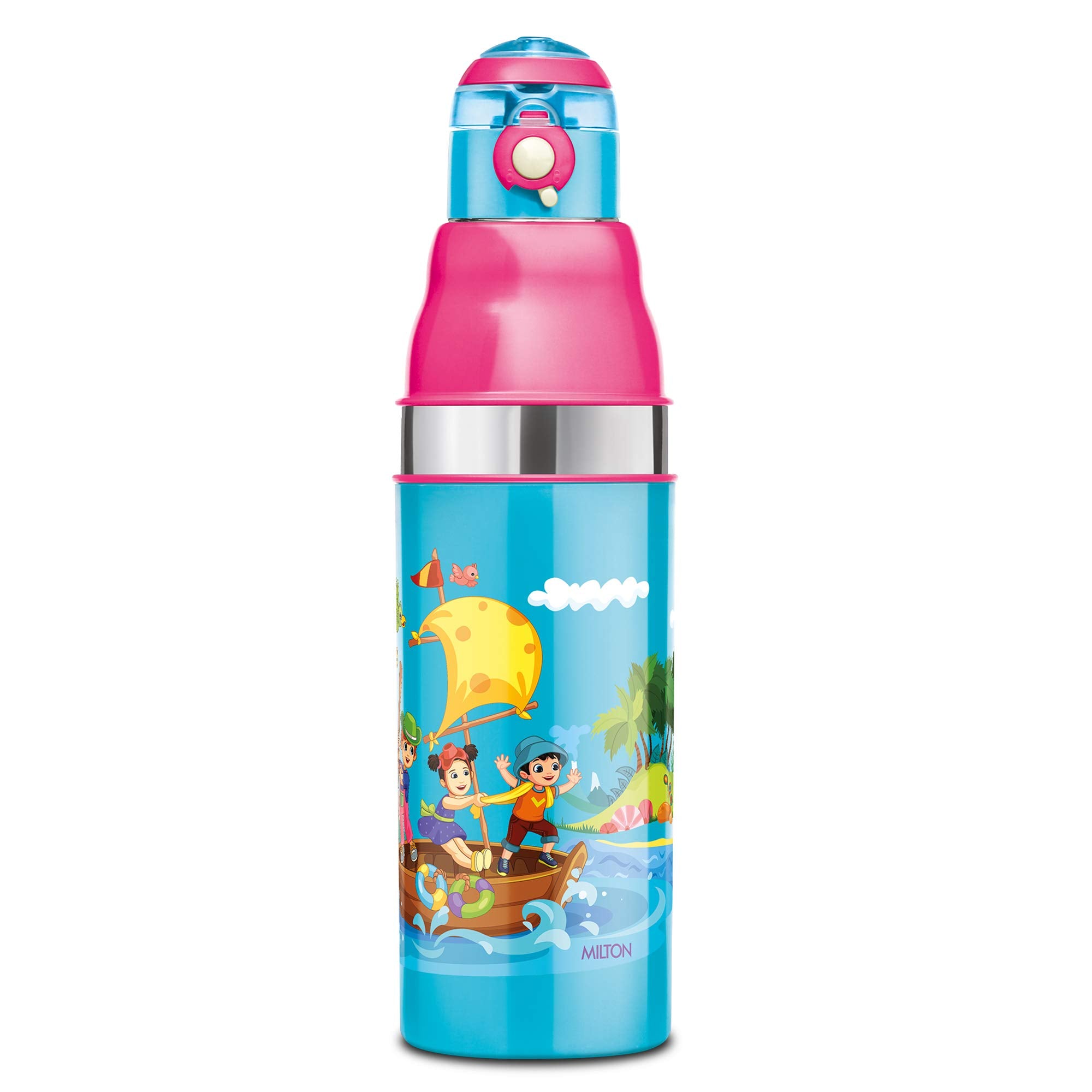 Milton Kool Stunner 600 Insulated Inner Steel Water Bottle For Kids, 520 Ml, Blue (Pack Of 1)