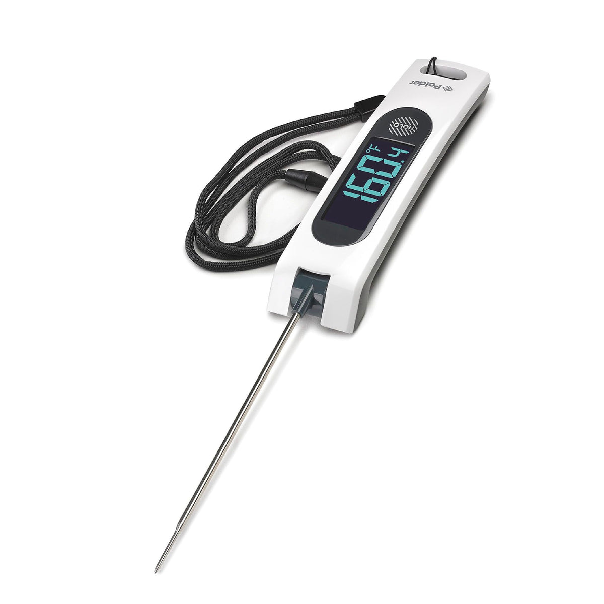 Polder Sous Chef Rapid Read Thermometer, Digital Thermometer For Cooking, Food Thermometer With Folding Probe, Intuitive Cooking