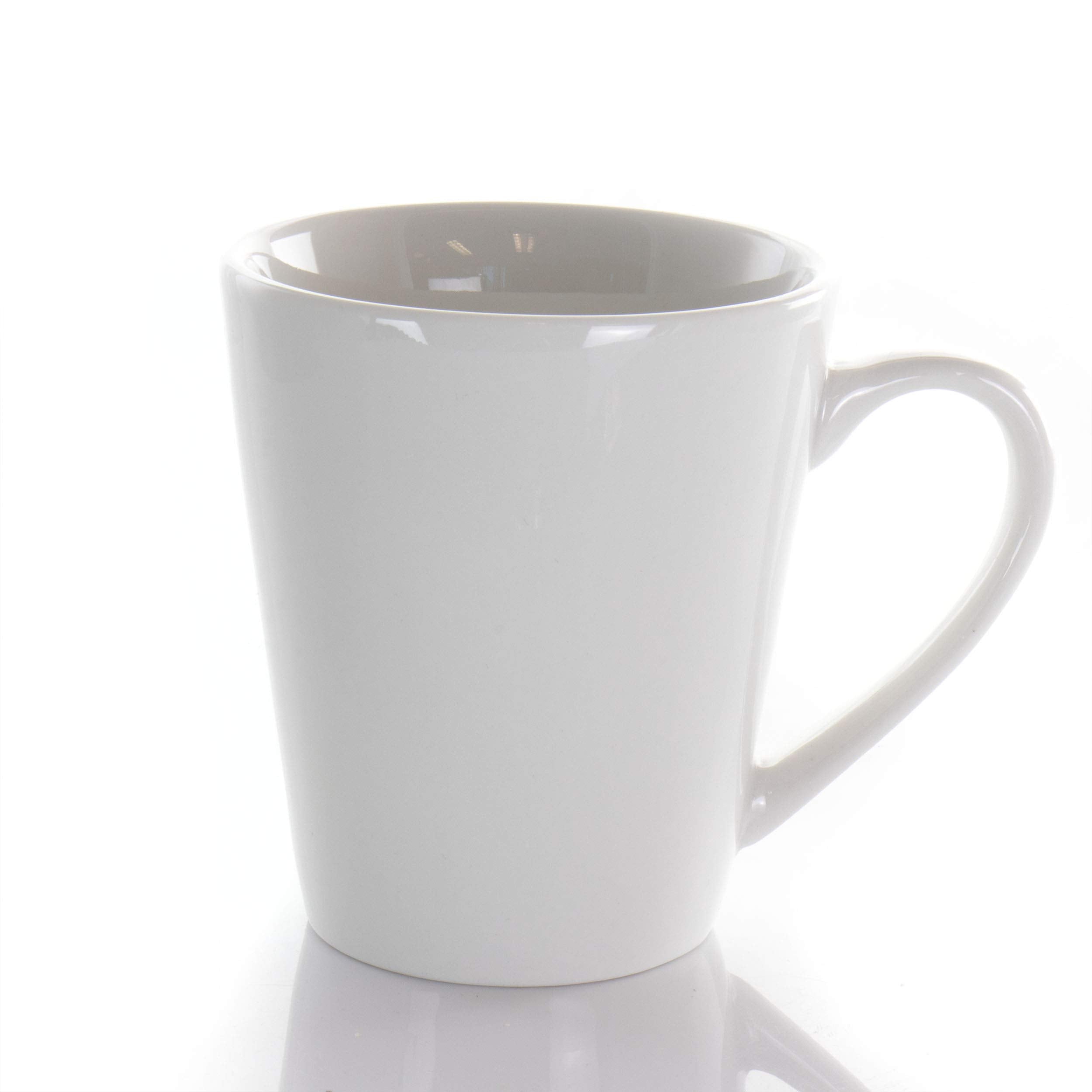 Elama Stoneware Cup White Porcelain Dinnerware Mug Set, 12 Piece, Holt