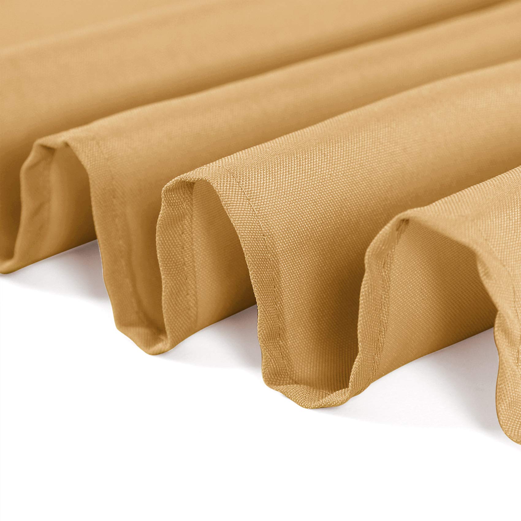 132 Inch Round Tablecloth Washable Polyester Table Cloth Decorative Table Cover For Wedding Party Dining Banquet(132 Inch,Gold)